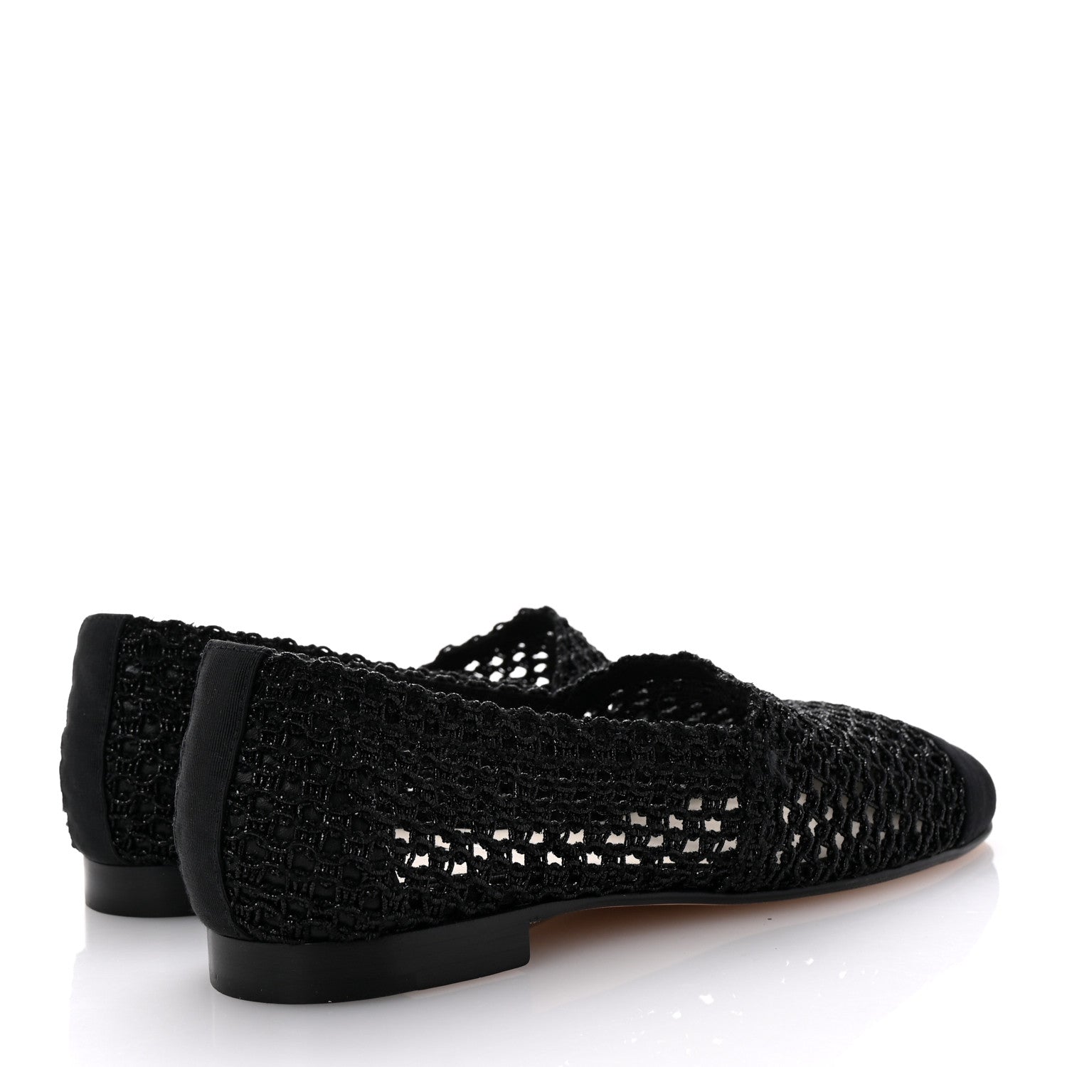 Knit Grosgrain Cap Toe CC Moccasin Loafers  36.5 Black