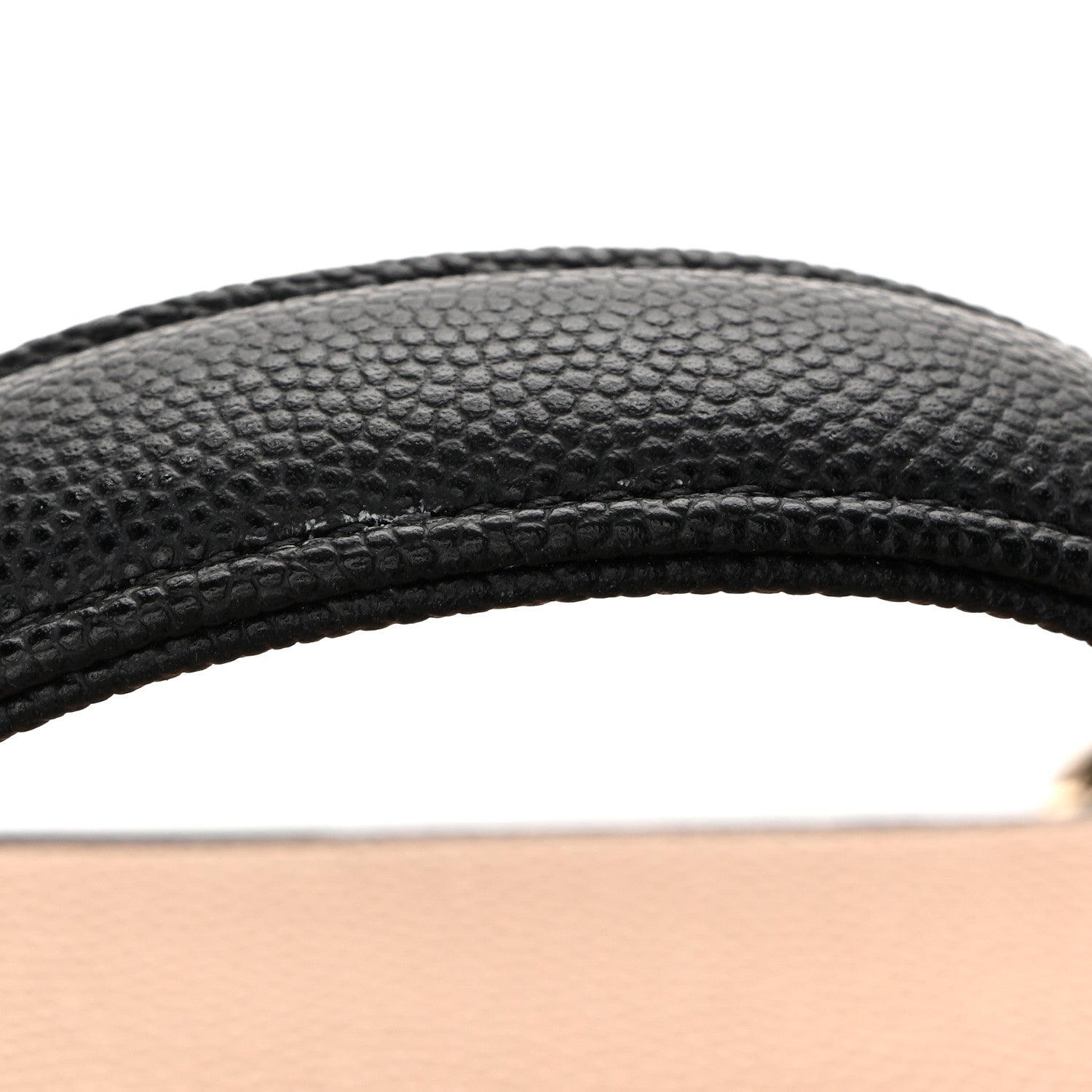 Caviar Quilted Large CC Filigree Vanity Case Beige Black