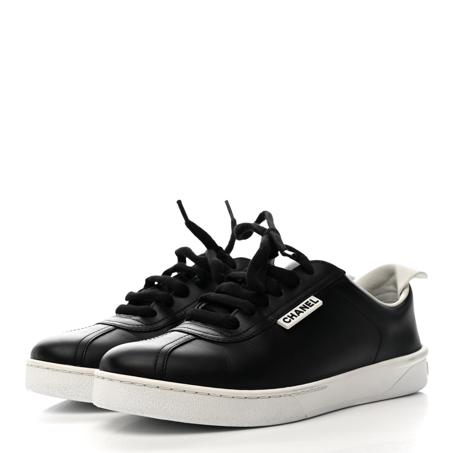 Calfskin CC Womens Sneakers 36 Black