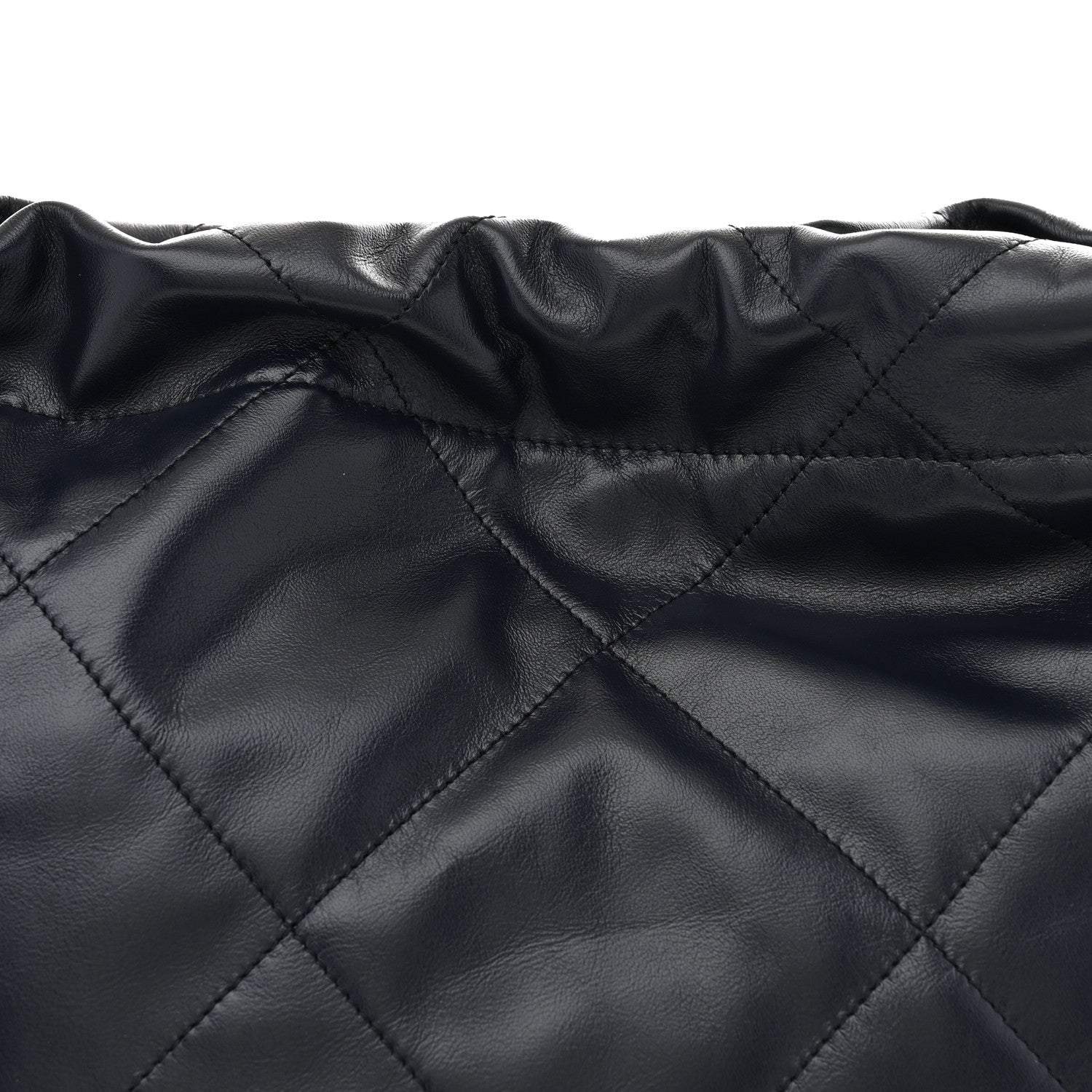 Shiny Calfskin Quilted Small Chanel 22 Navy