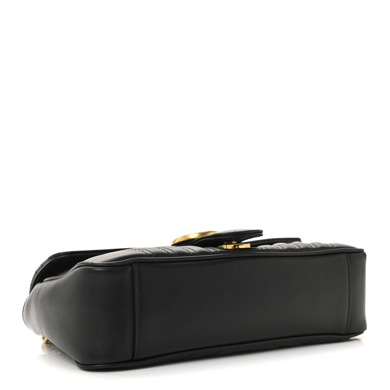 Calfskin Matelasse Small GG Marmont Shoulder Bag Black