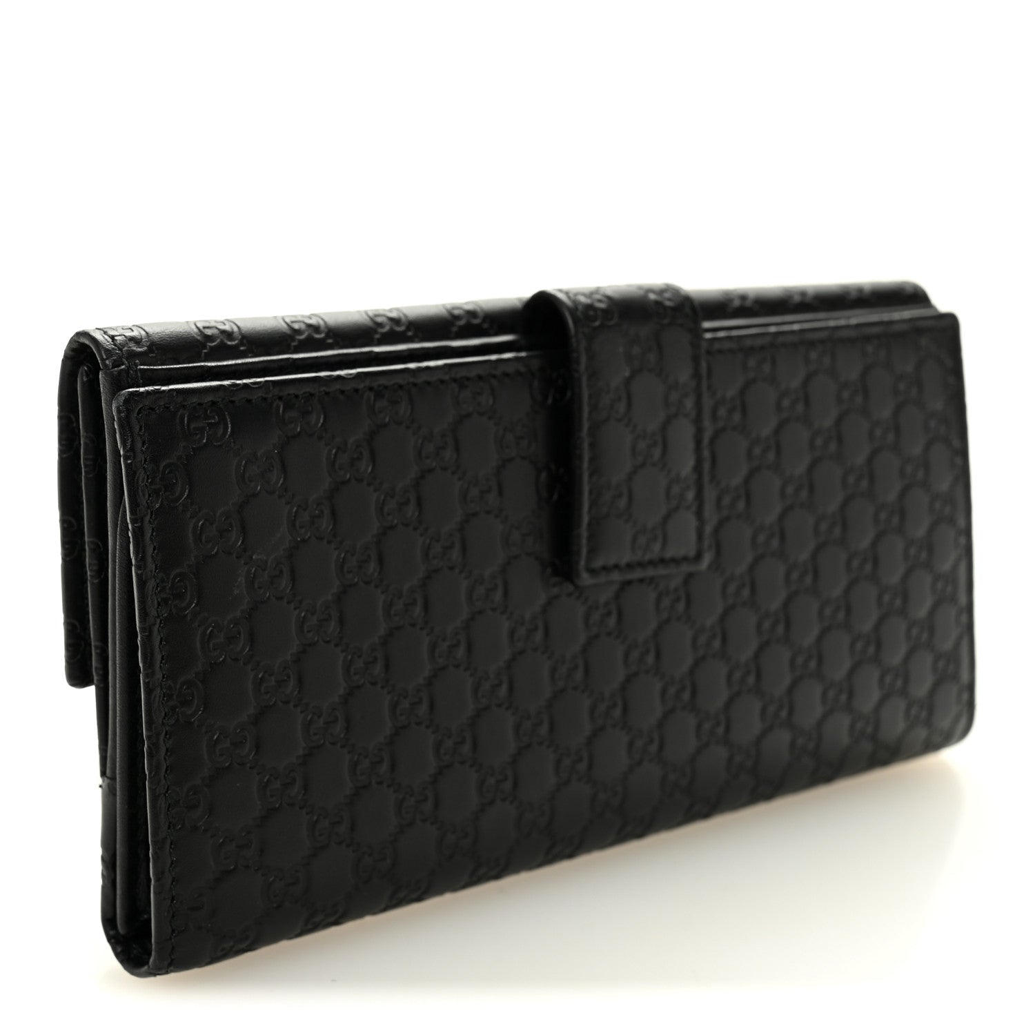 Microguccissima Continental Flap Wallet Black