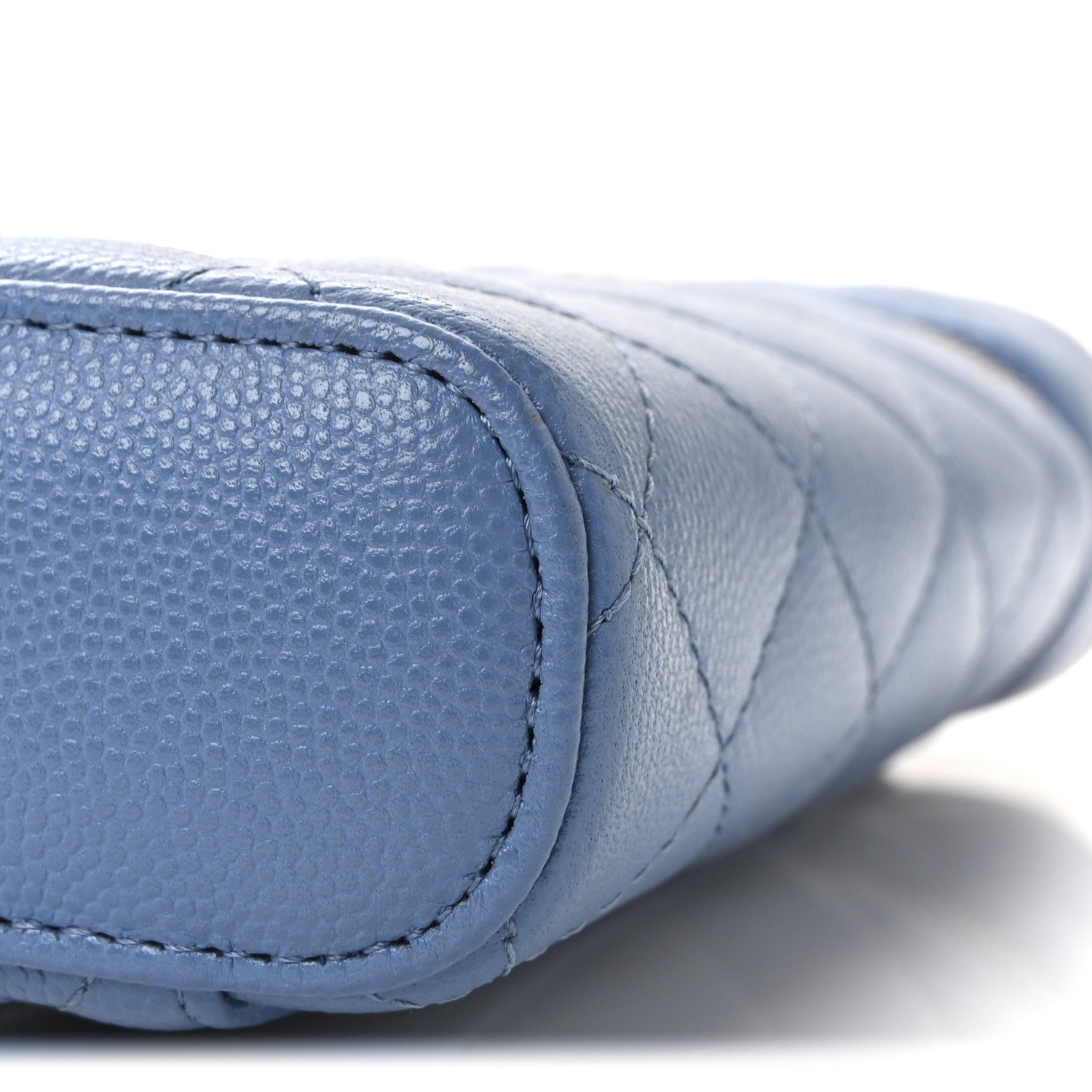 Caviar Quilted Phone Holder With Chain Blue