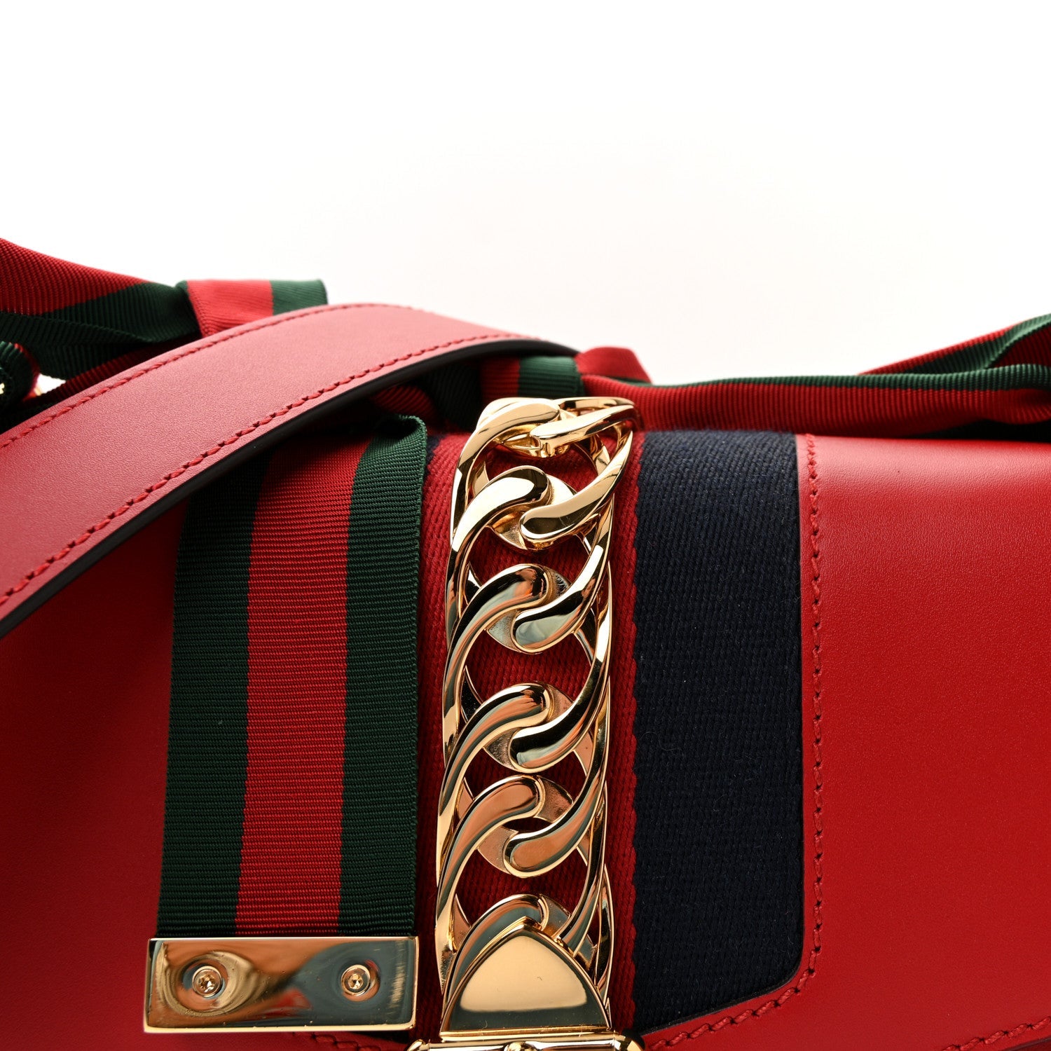 Calfskin Small Sylvie Shoulder Bag Hibiscus Red