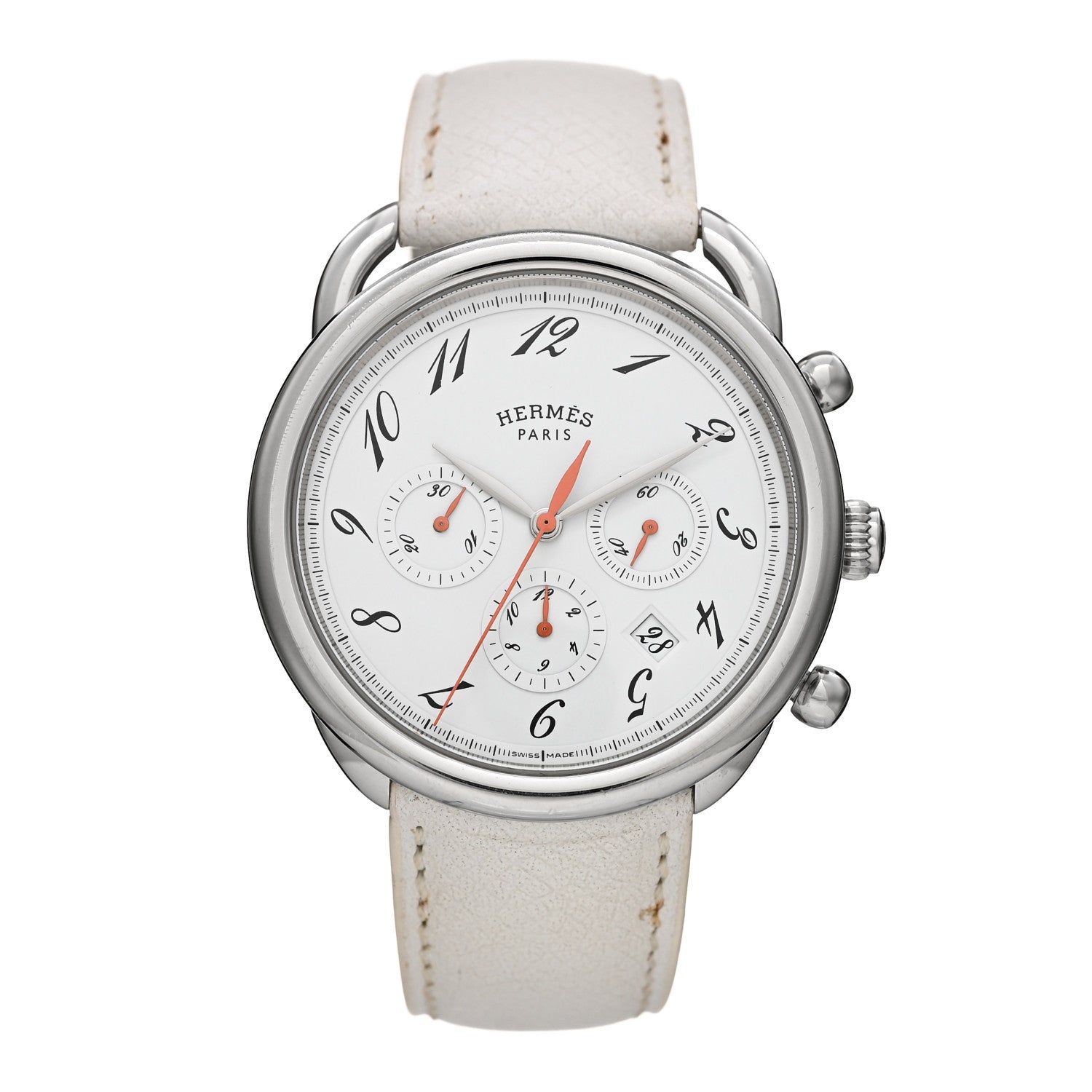 Stainless Steel Epsom 43mm Arceau Chronograph Automatic Watch Blanc