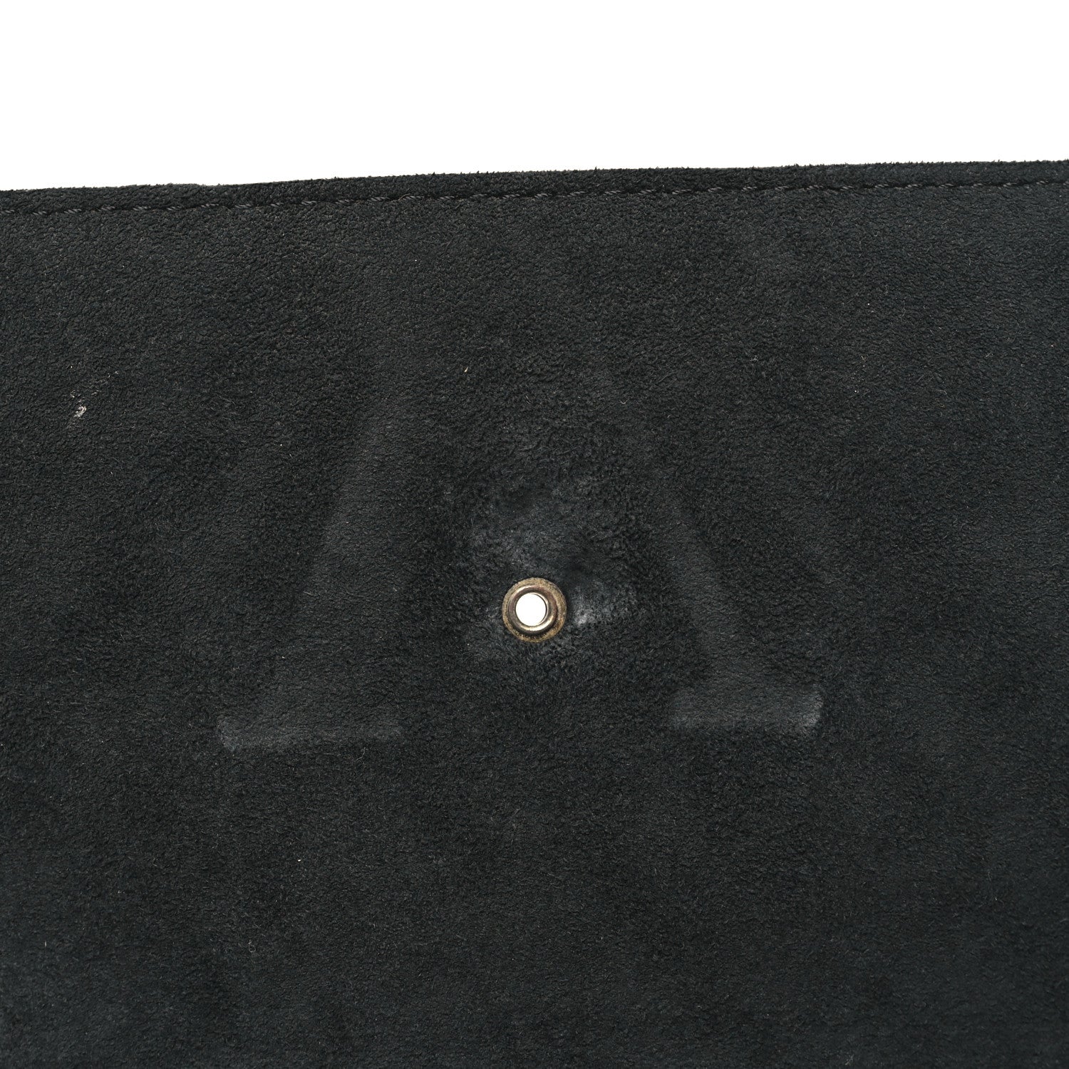Calfskin Airy V Embossed Pochette Chain Louise GM  Black