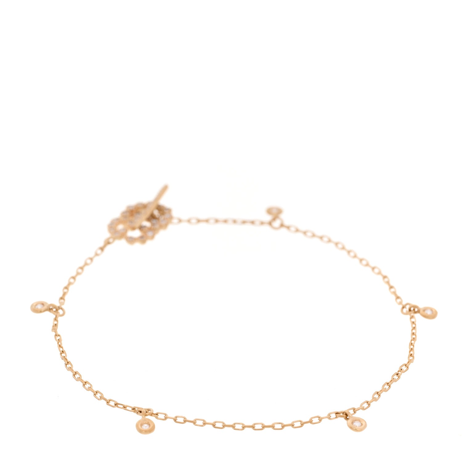 18K Yellow Gold Diamond GG Running Toggle Bracelet