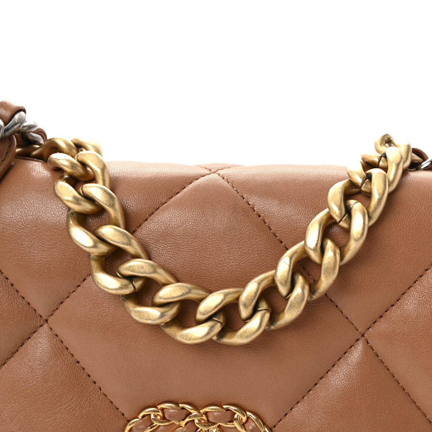 Lambskin Quilted Medium Chanel 19 Flap Brown