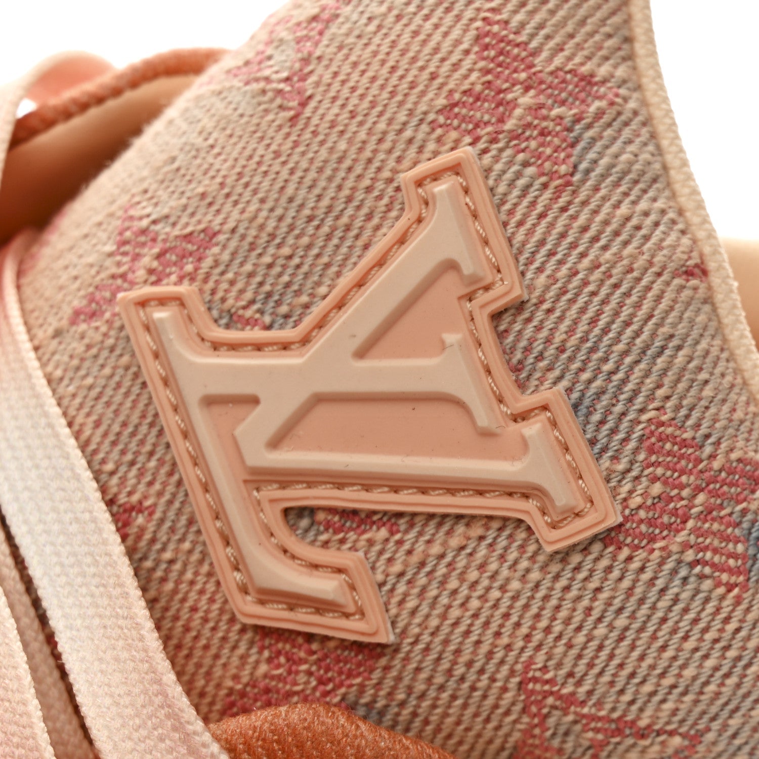 Monogram Denim Mens LV Trainer Sneakers 8 Orange
