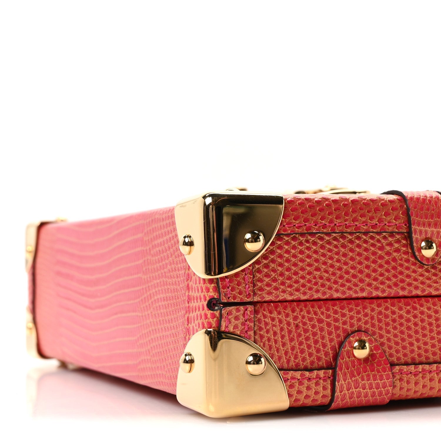 Metalic Lizard Petite Malle Pink