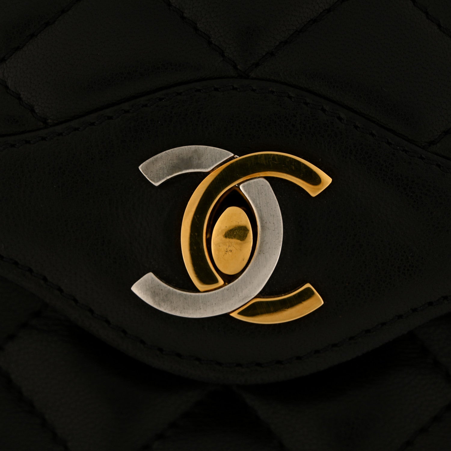 Lambskin Quilted Small Double Flap Black