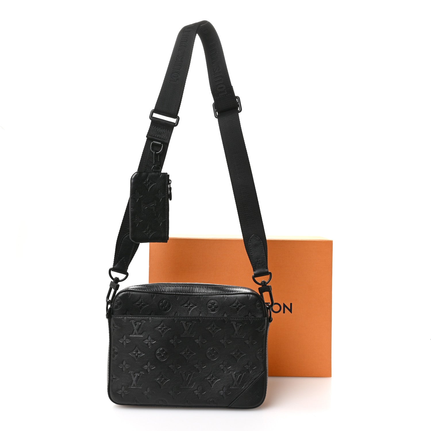 Calfskin Monogram Shadow Duo Messenger Black