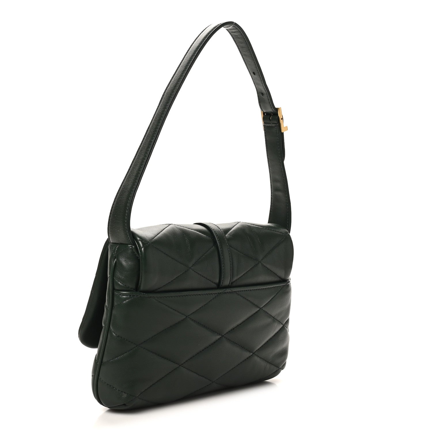 Lambskin Quilted Le 57 Diamond Shoulder Bag Vert Fonce