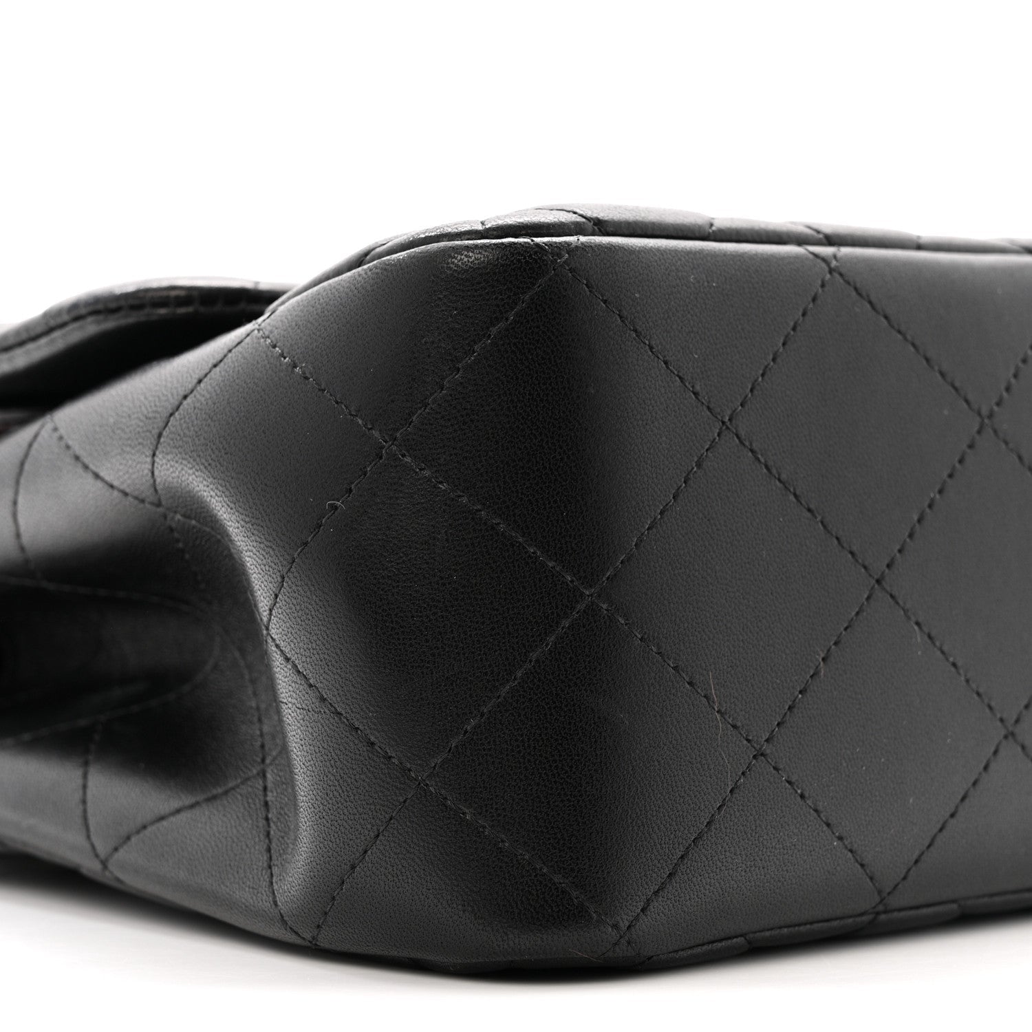 Lambskin Quilted Jumbo Double Flap Black
