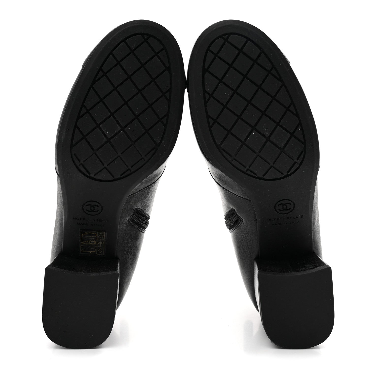 Stretch Lambskin Cap Toe CC Short Boots 37.5 Black