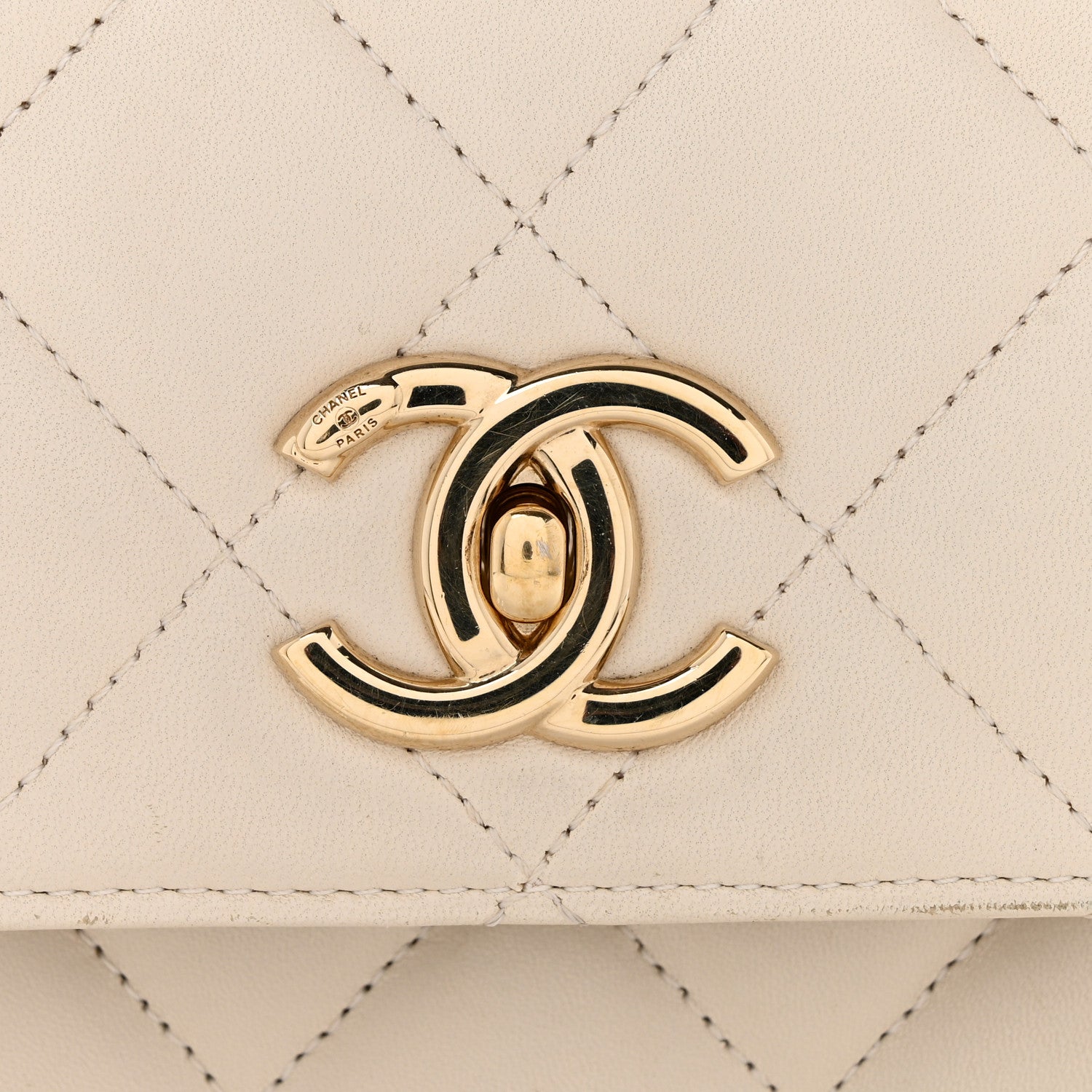 Lambskin Quilted Small Trendy CC Dual Handle Flap Bag White
