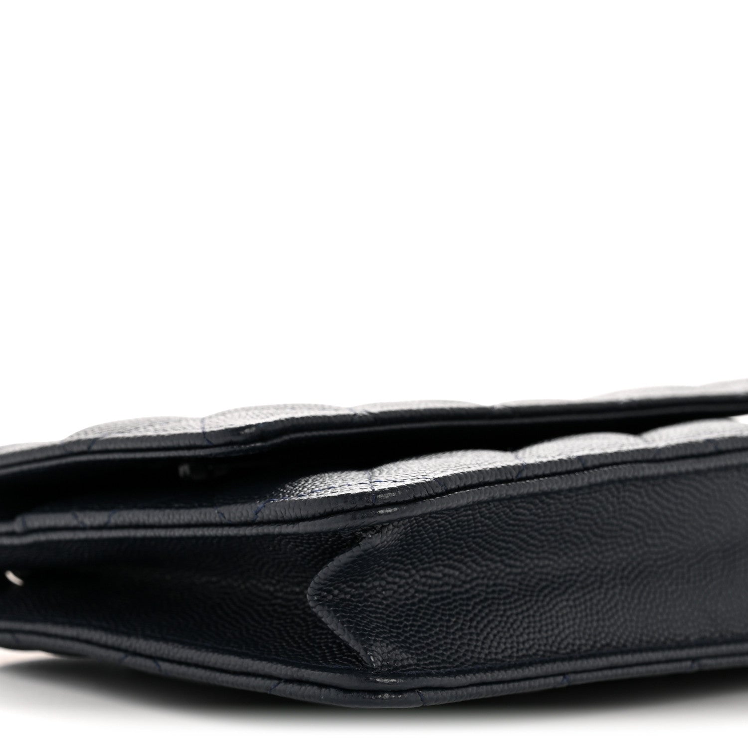 Caviar Quilted Wallet on Chain WOC Navy Blue