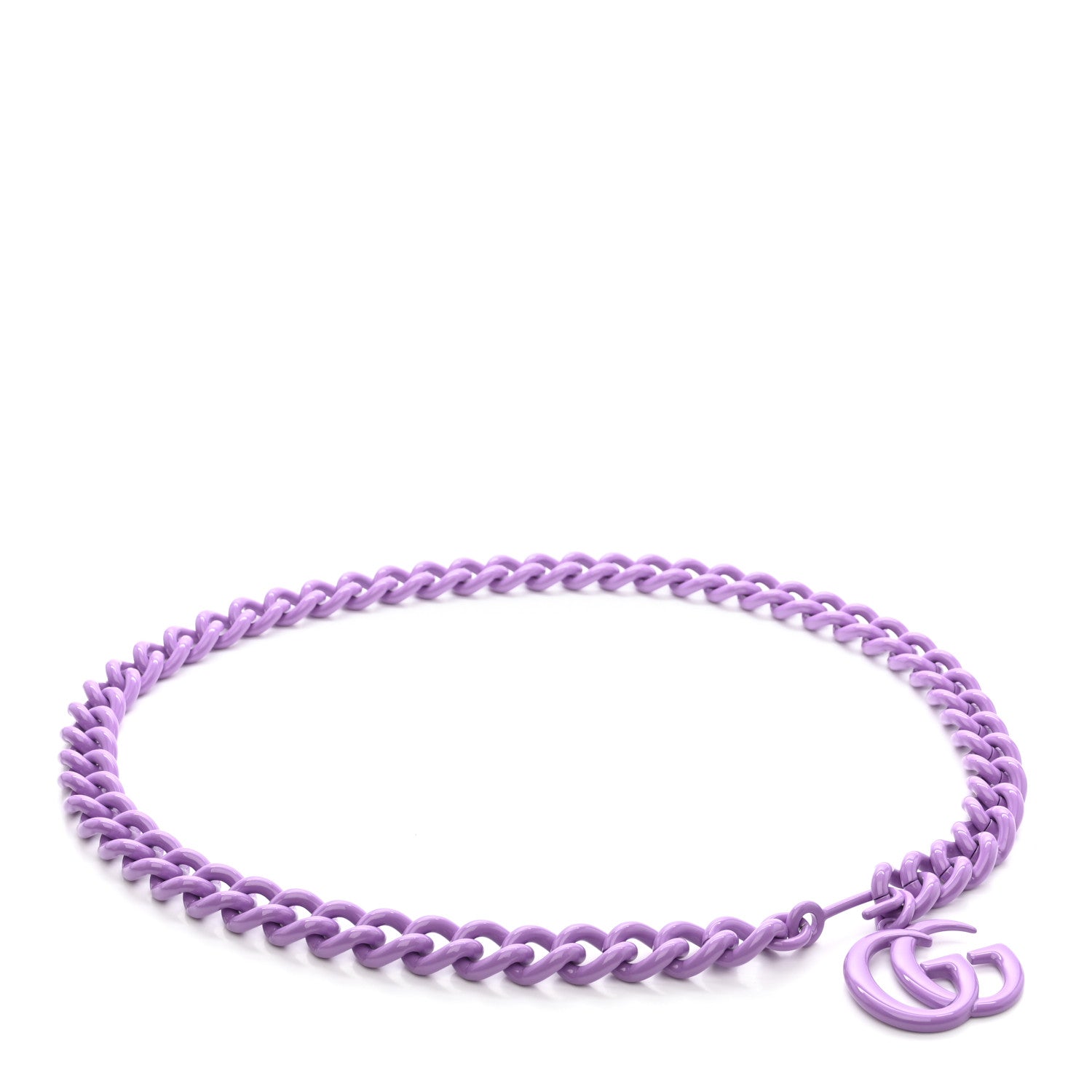Varnished Metal GG Marmont Chain Belt Purple