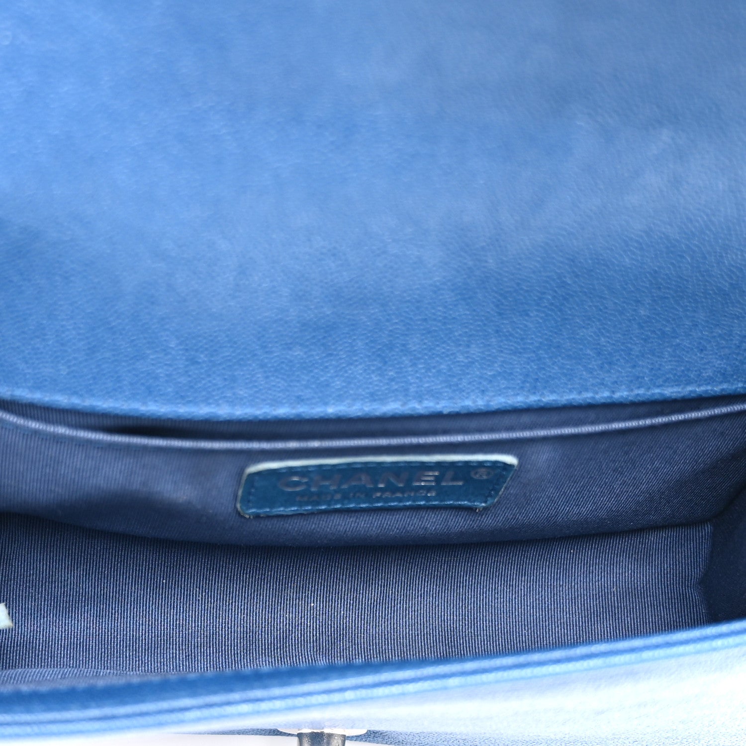 Caviar Quilted Small Boy Flap Blue