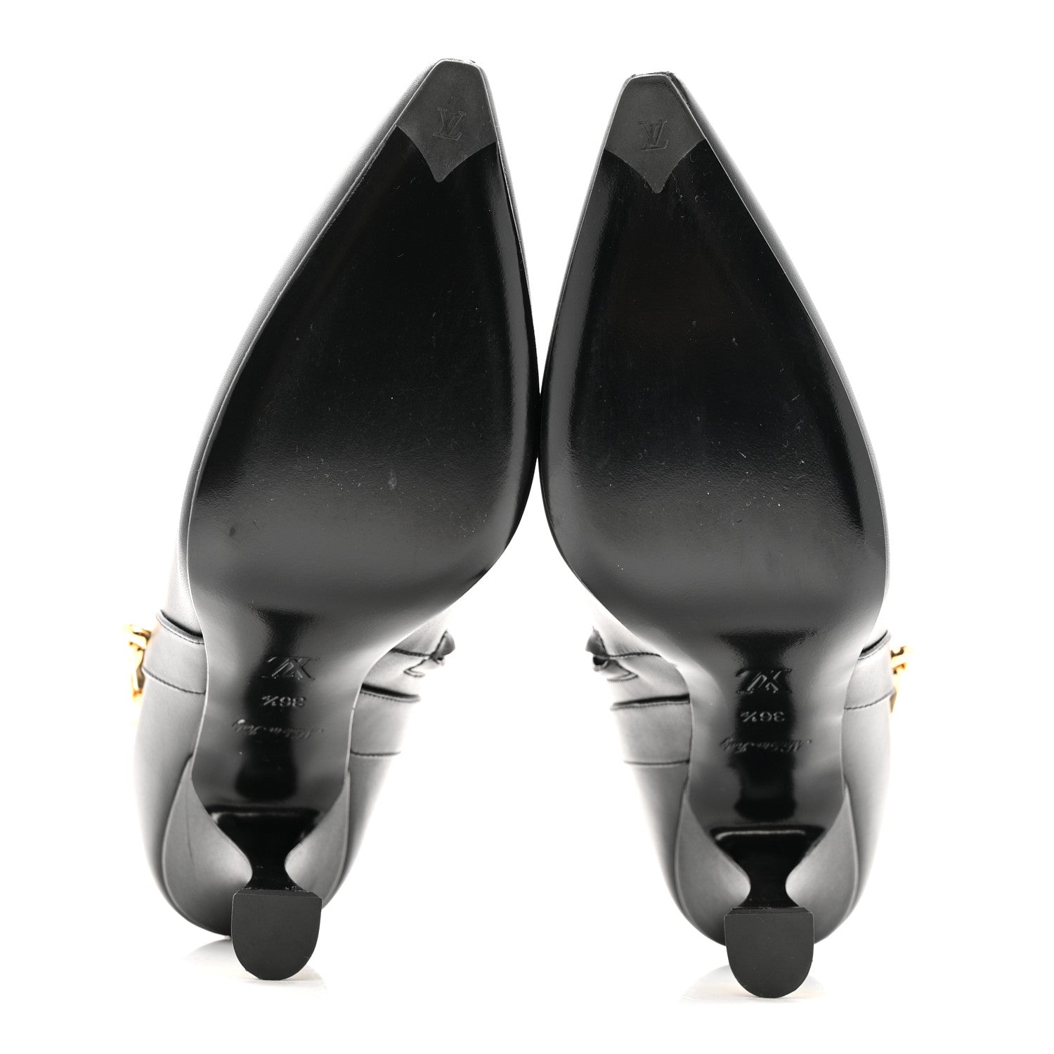 Calfskin Sparkle Ankle Boot 36.5 Black