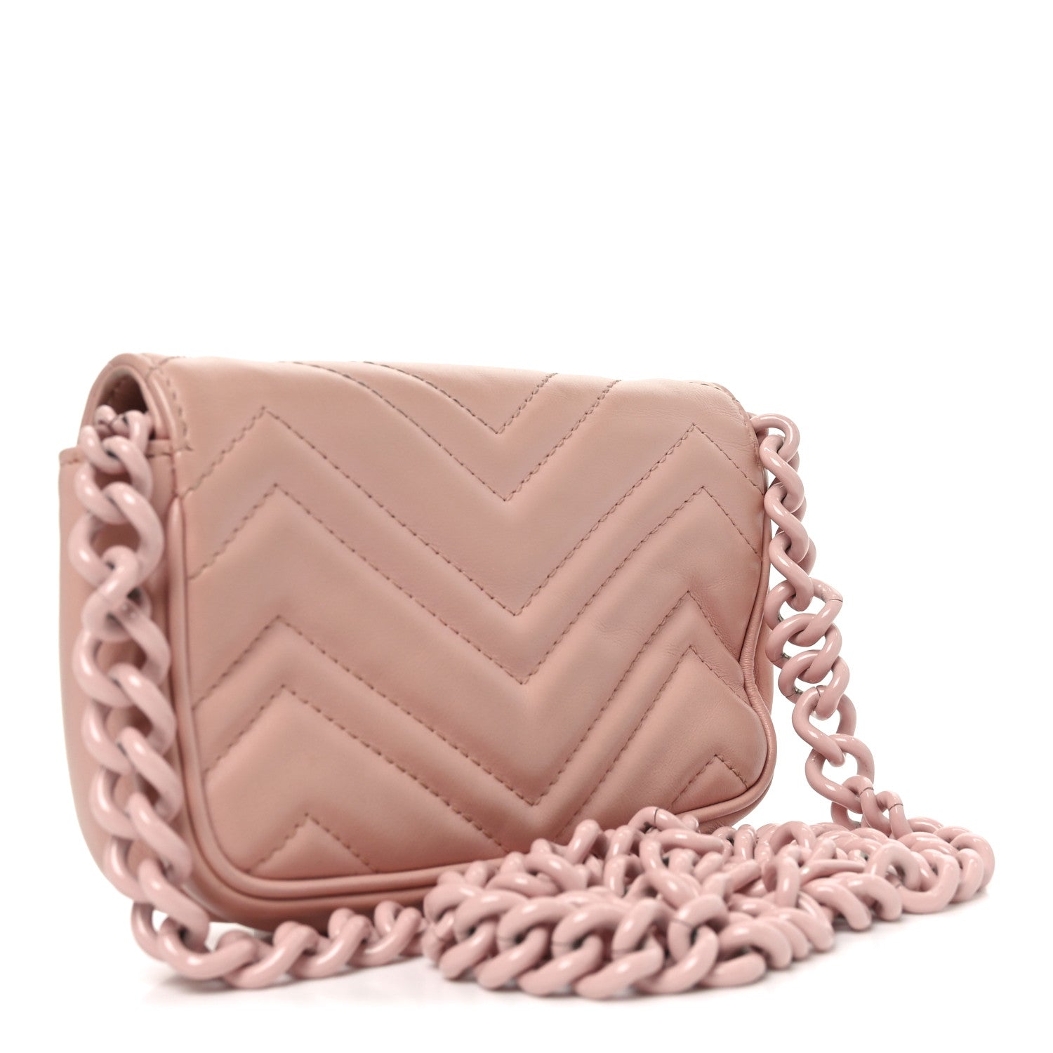 Calfskin Matelasse Monochrome GG Marmont Chain Belt Bag Perfect Pink
