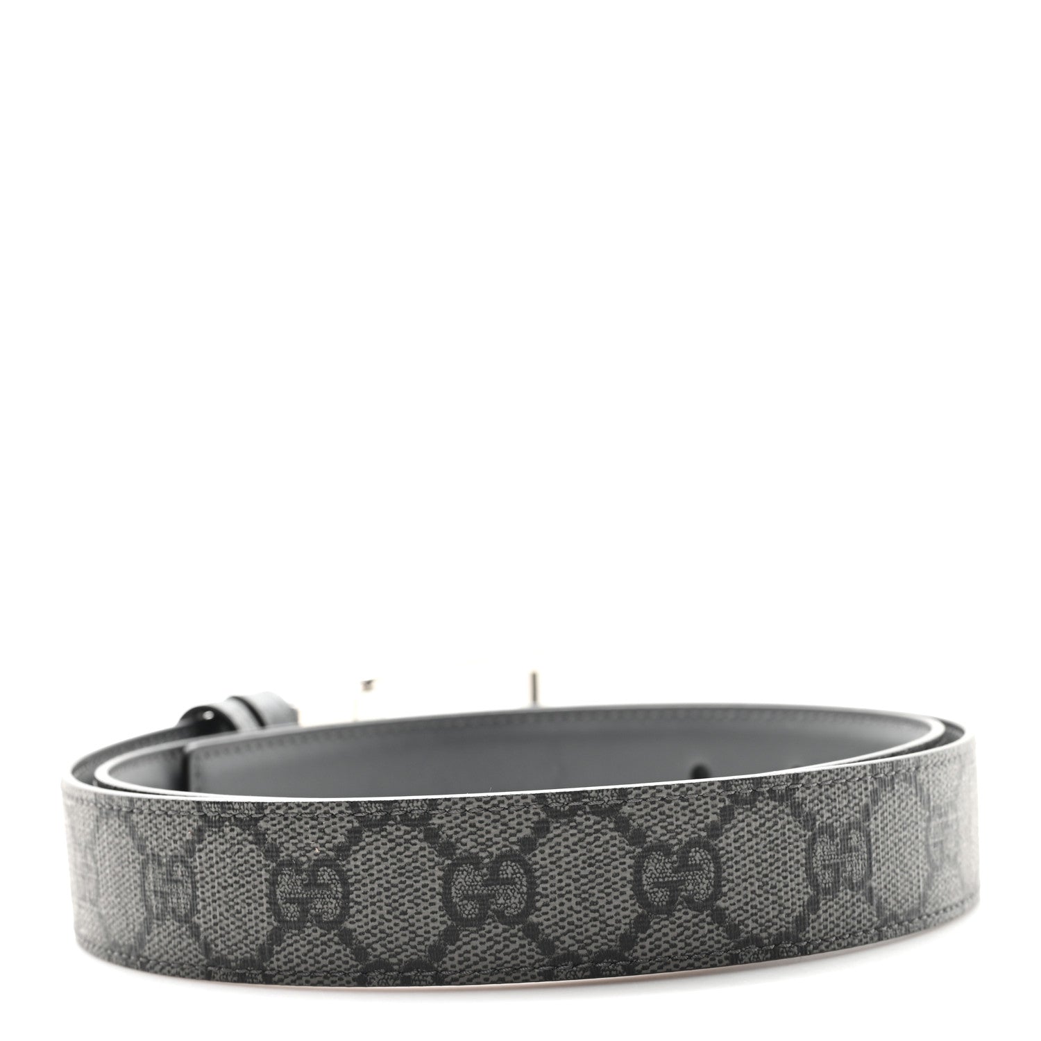 Selleria Calfskin GG Supreme Monogram Reversible 30mm Belt 95 38 Graphite Grey Black