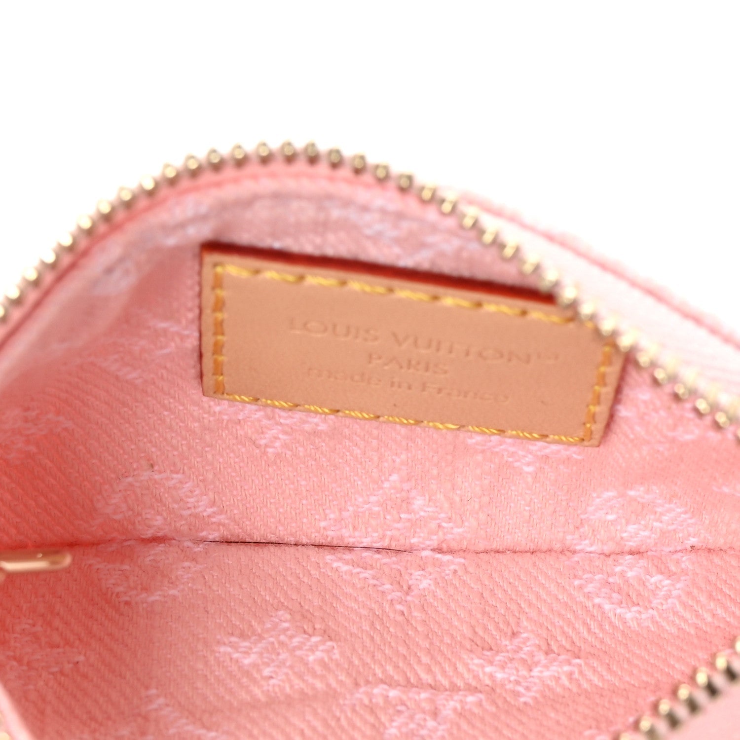 Monogram Denim Key Pouch Washed Pink