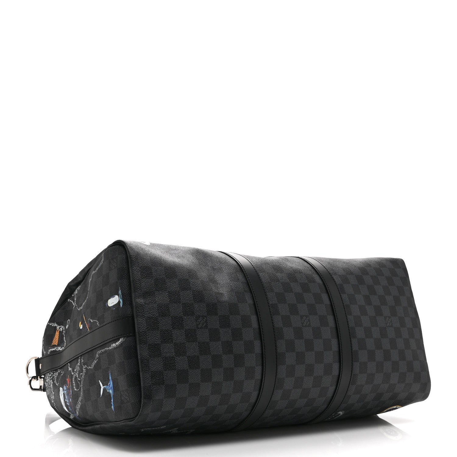 Damier Graphite World Map Keepall Bandouliere 50