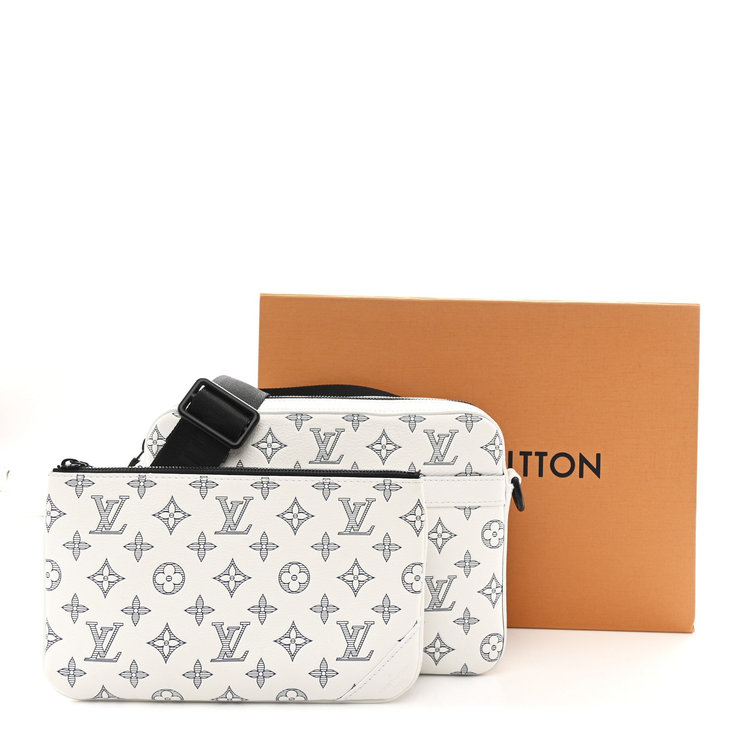 Monogram Shadow G65 Trio Messenger White