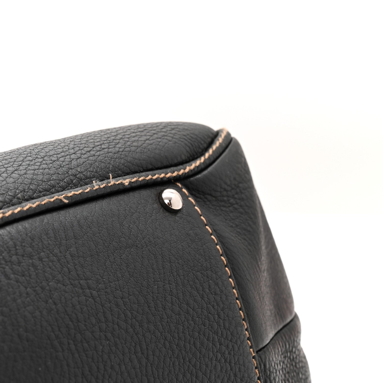 Calfskin Large Tassel Bowler Black