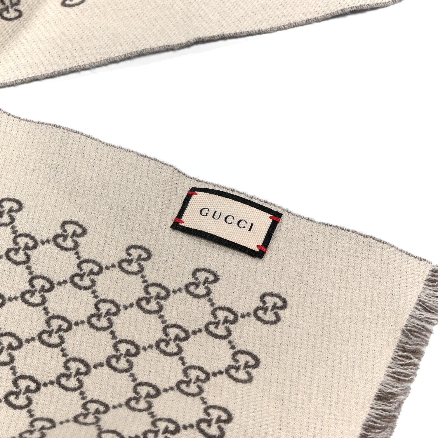 Wool GG Monogram Scarf Brown