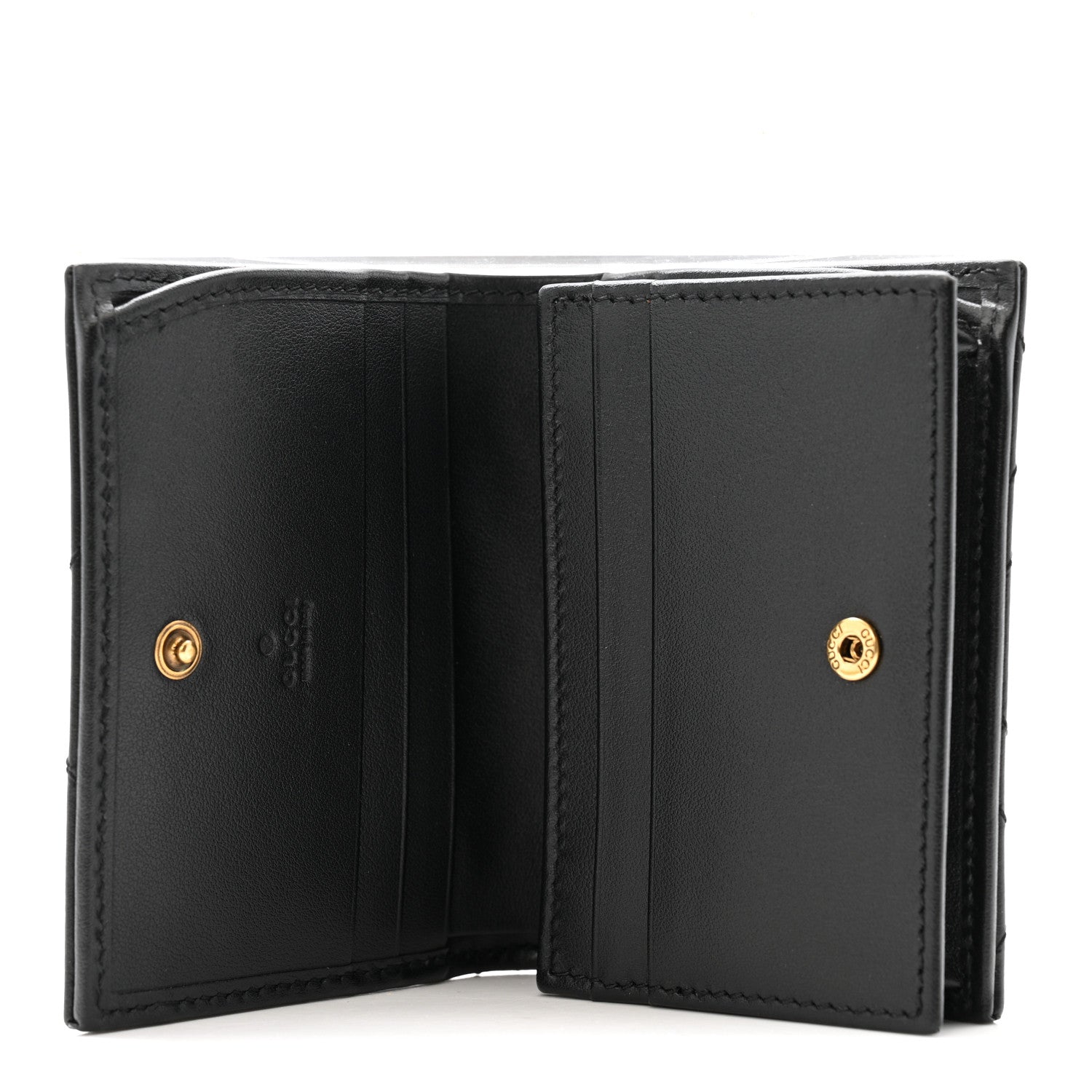 Calfskin Matelasse GG Marmont Card Case Wallet Black