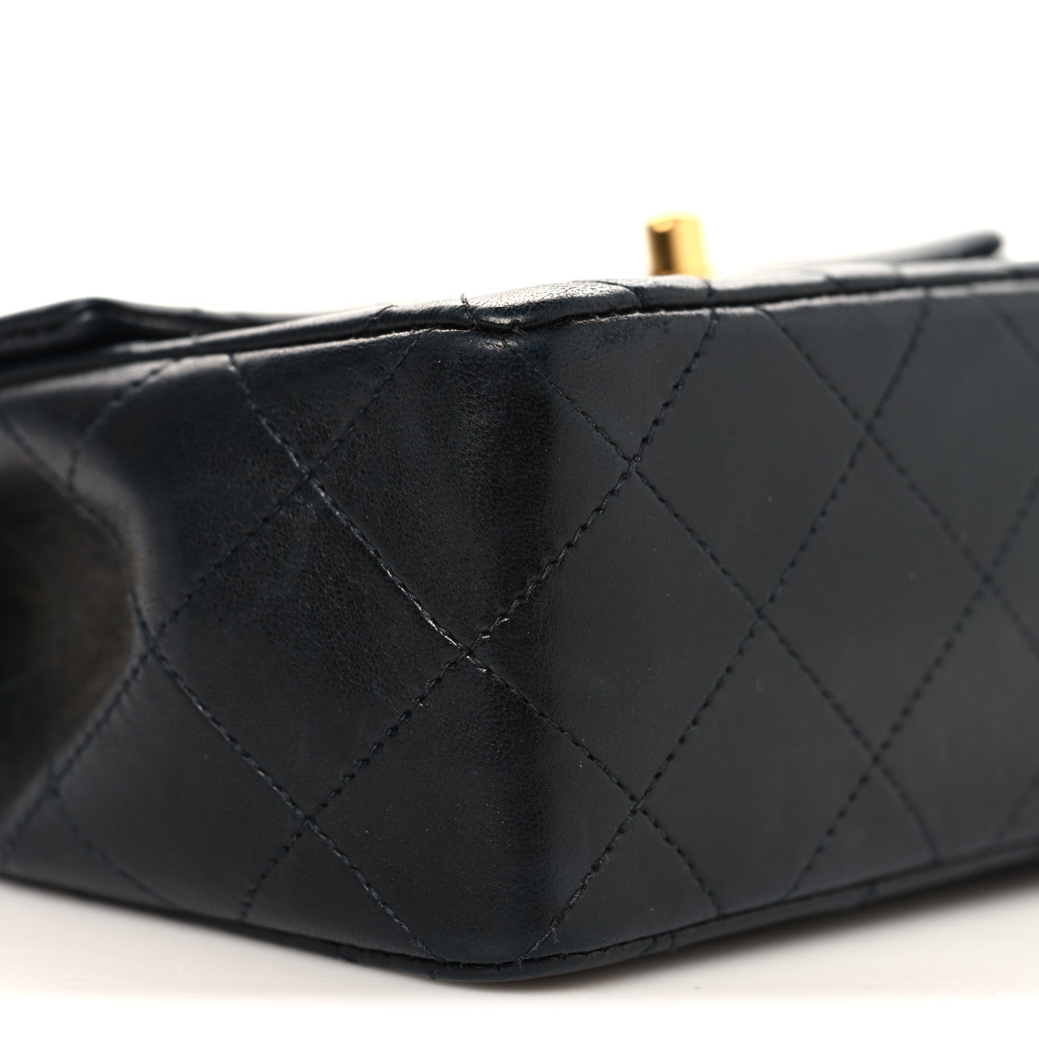 Lambskin Quilted Mini Square Flap Black