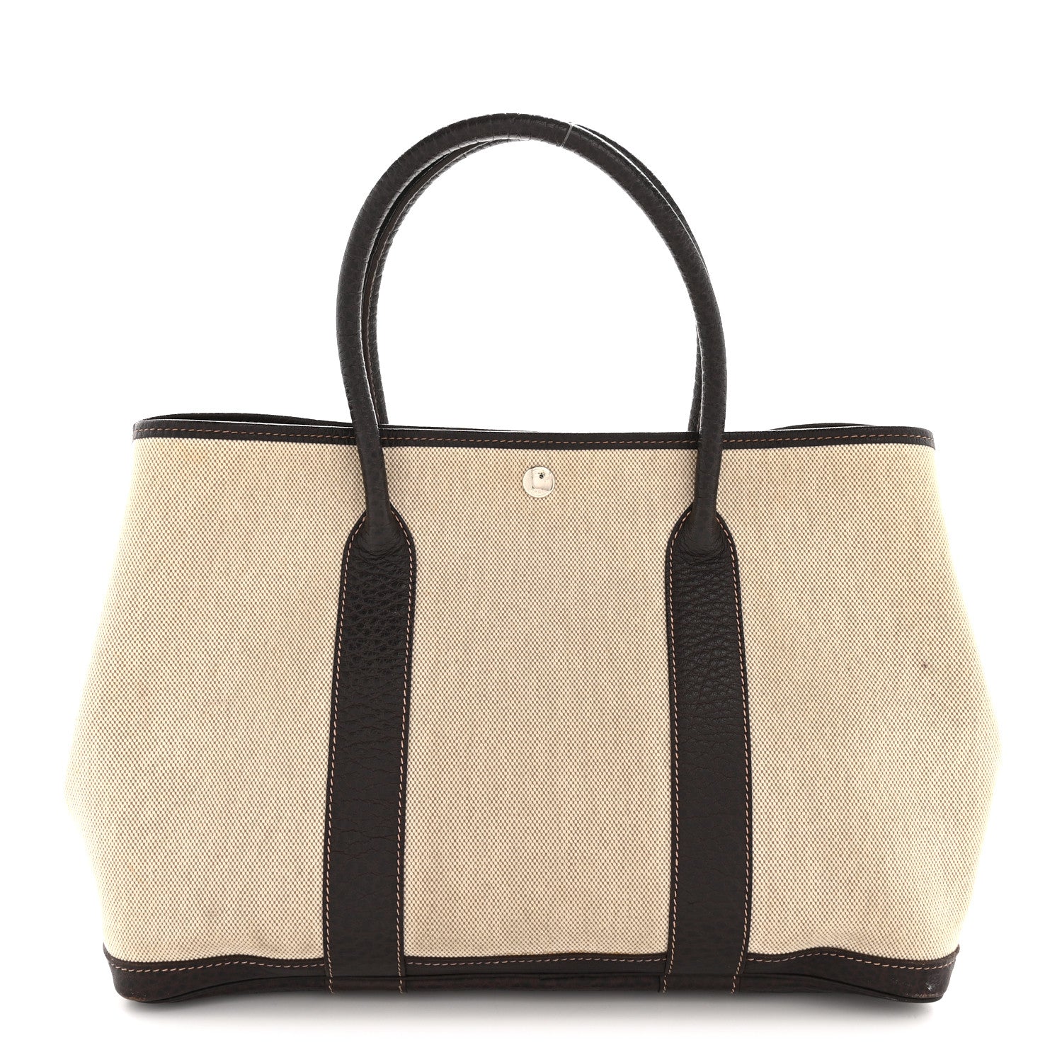Buffle Skipper Toile Garden Party 36 MM Tote Marron Fonce