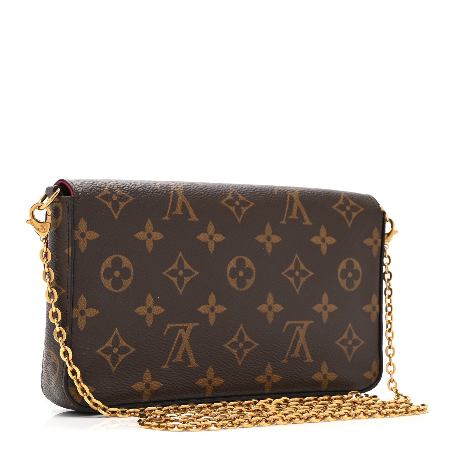 Monogram Pochette Felicie Chain Wallet Fuchsia