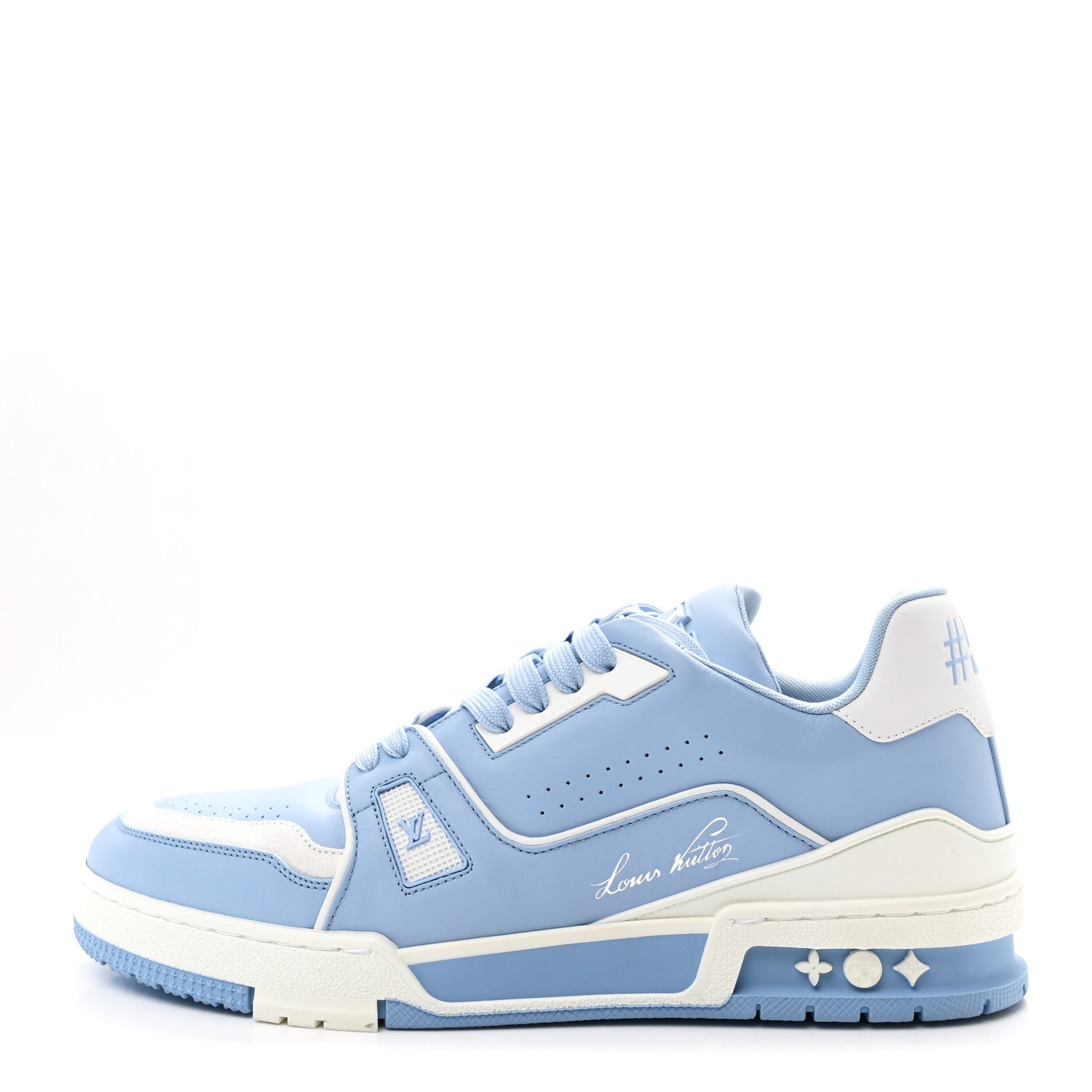 Calfskin Mens LV Trainer Sneakers 9 Blue