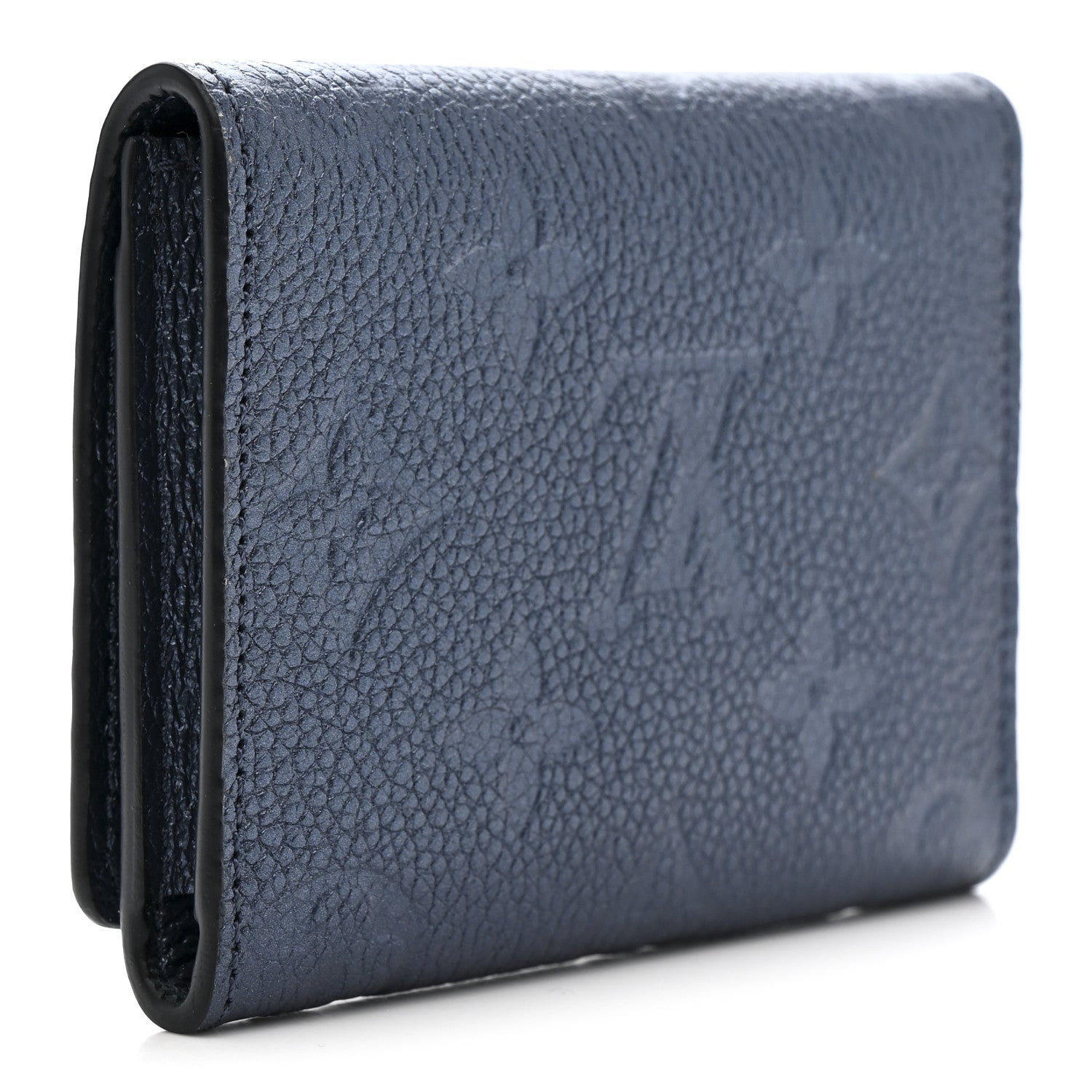 Metallic Empreinte Business Card Holder Navy Nacre