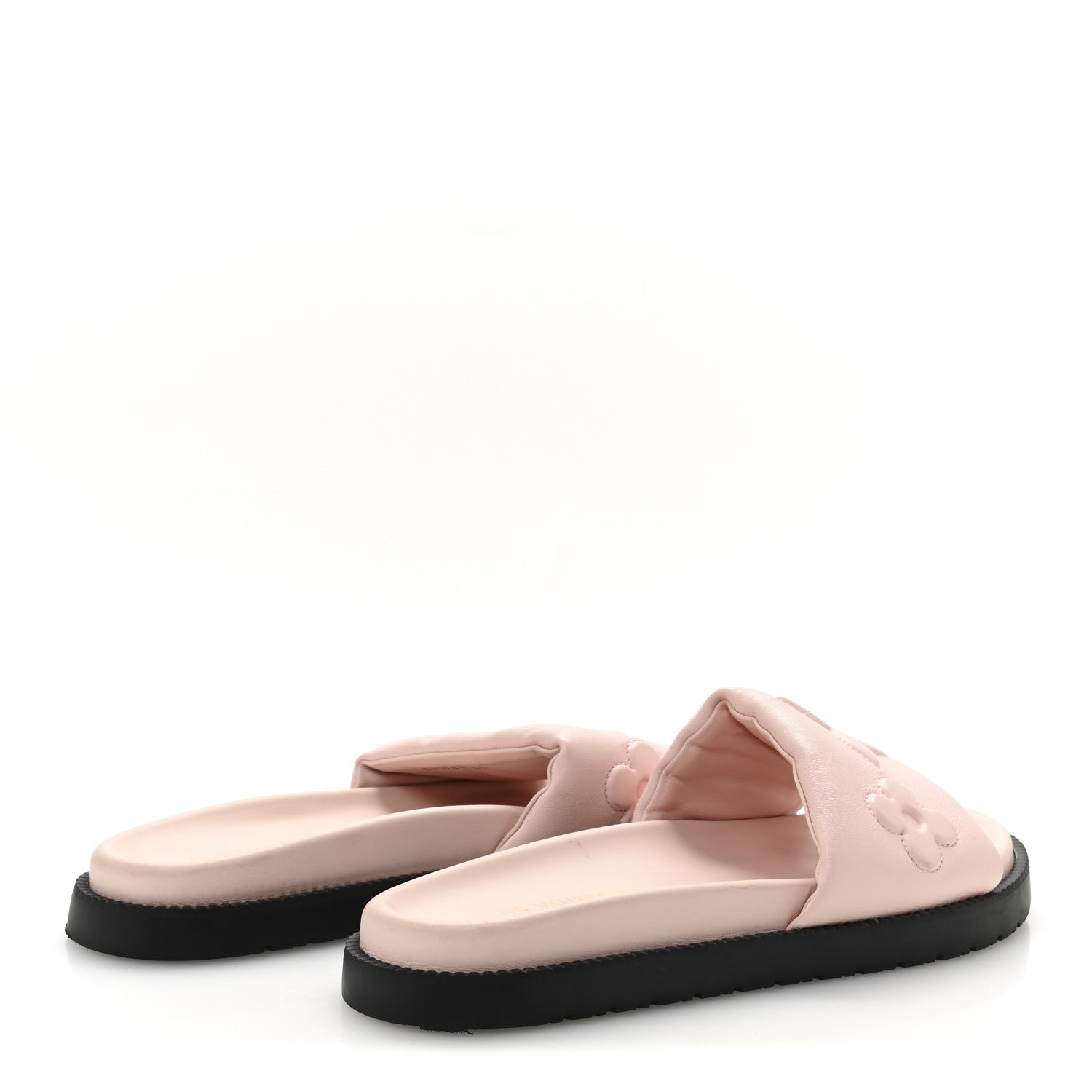 Lambskin Embossed Monogram Comfort Mules 41 Rose Clair