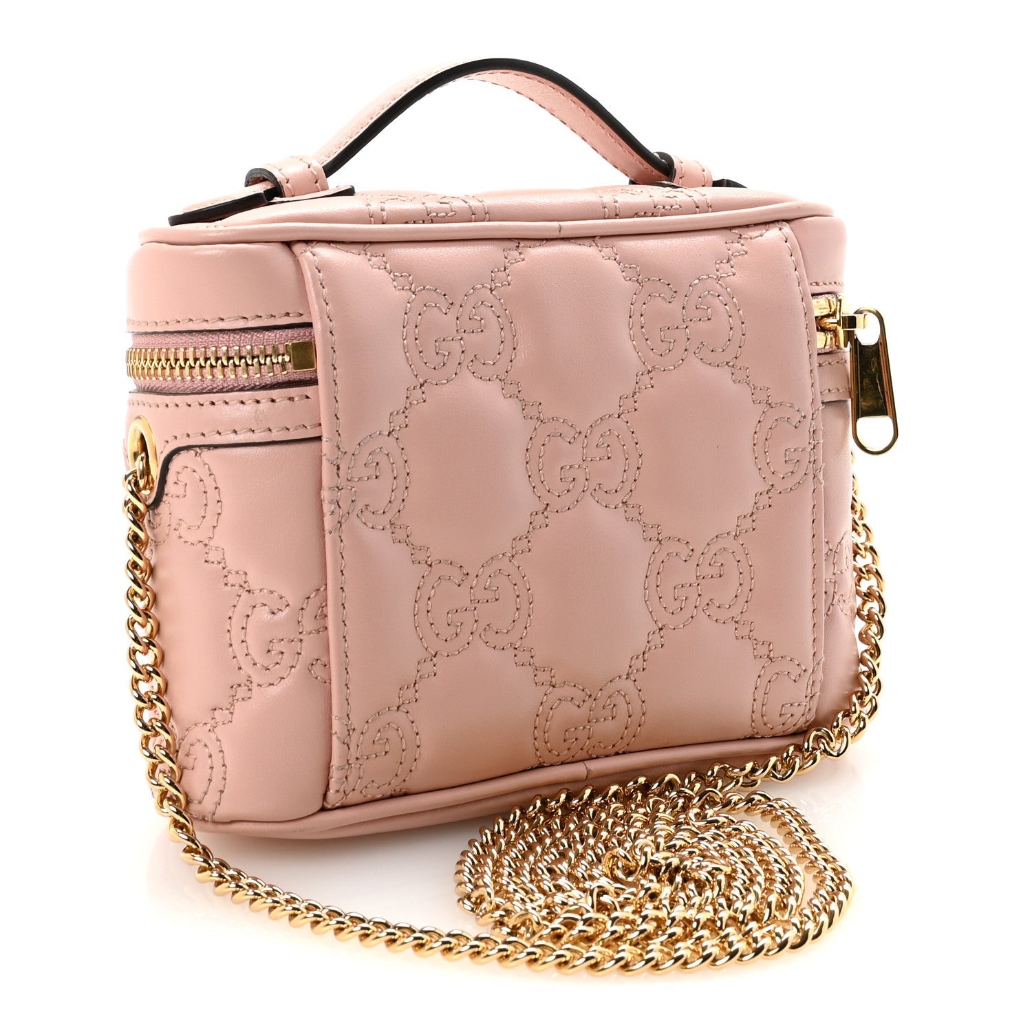 Calfskin GG Matelasse Mini Top Handle Bag Perfect Pink