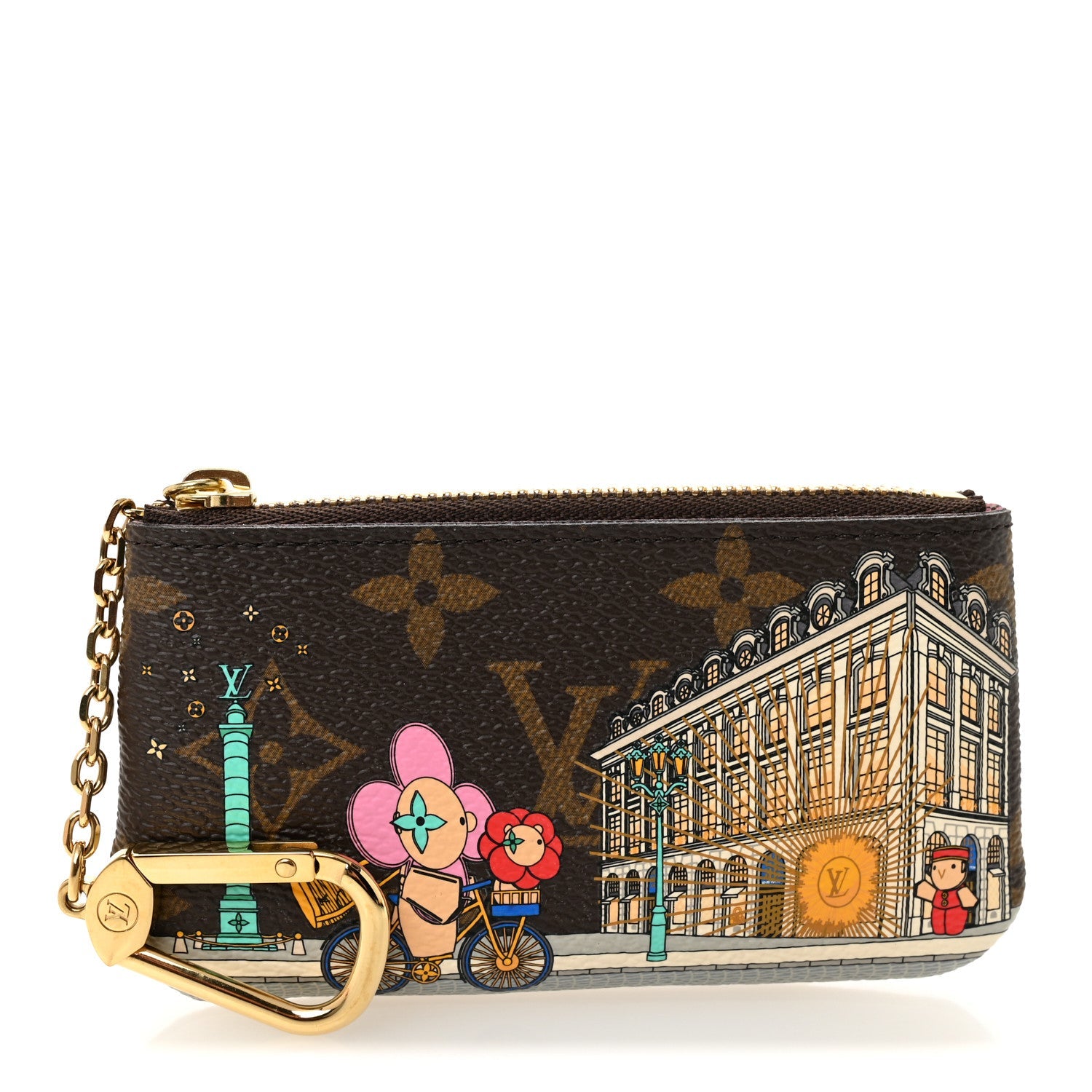 Monogram 2022 Christmas Animation Paris Key Pouch Pink