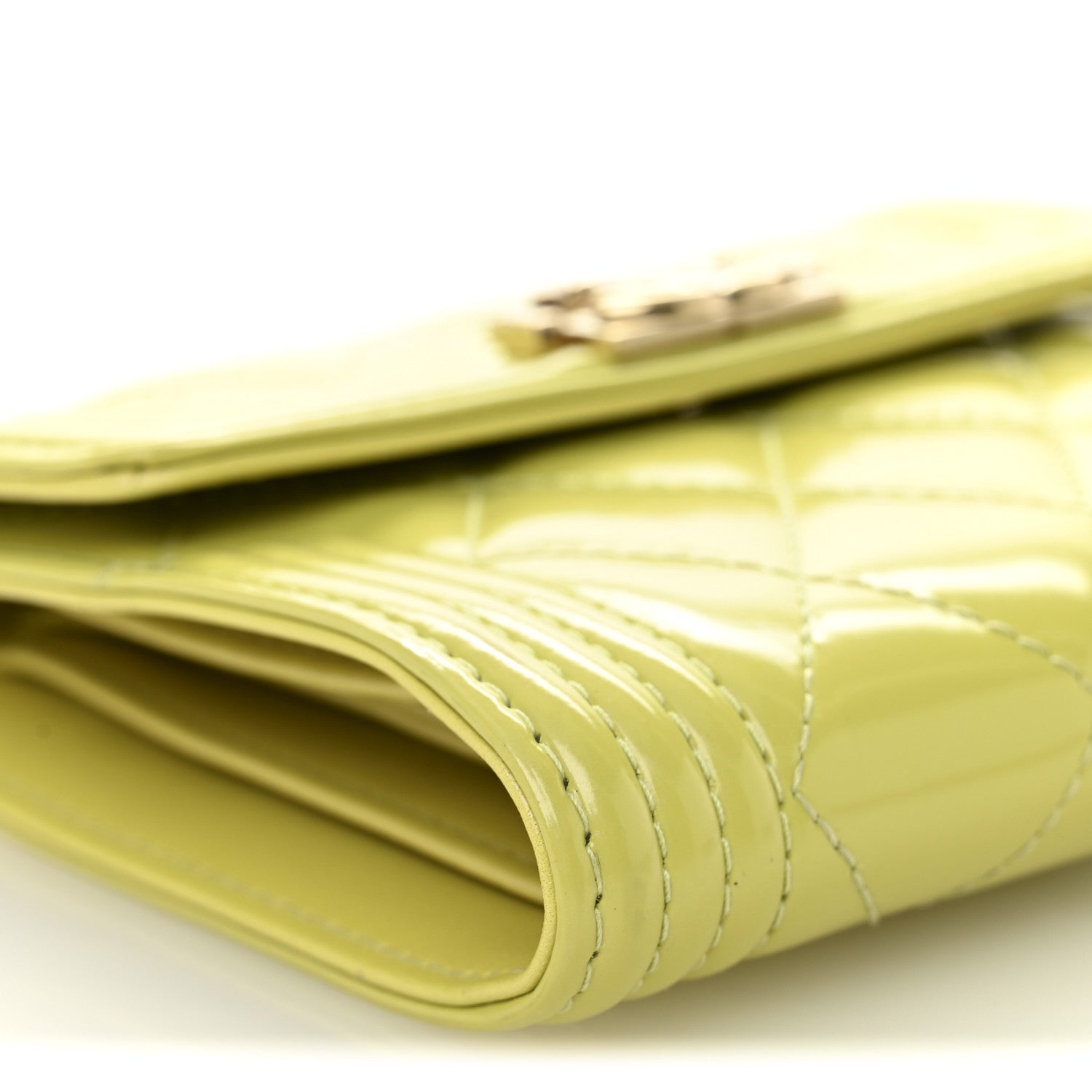 Patent Quilted Compact Boy Wallet Yellow