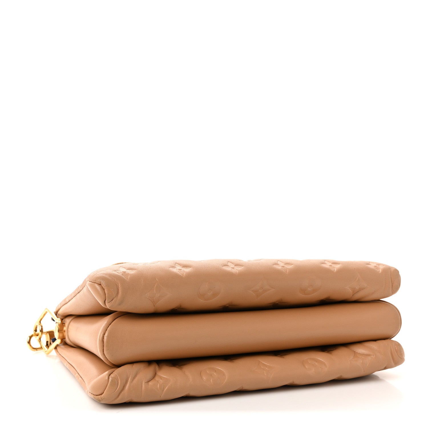 Lambskin Embossed Monogram Coussin PM Camel