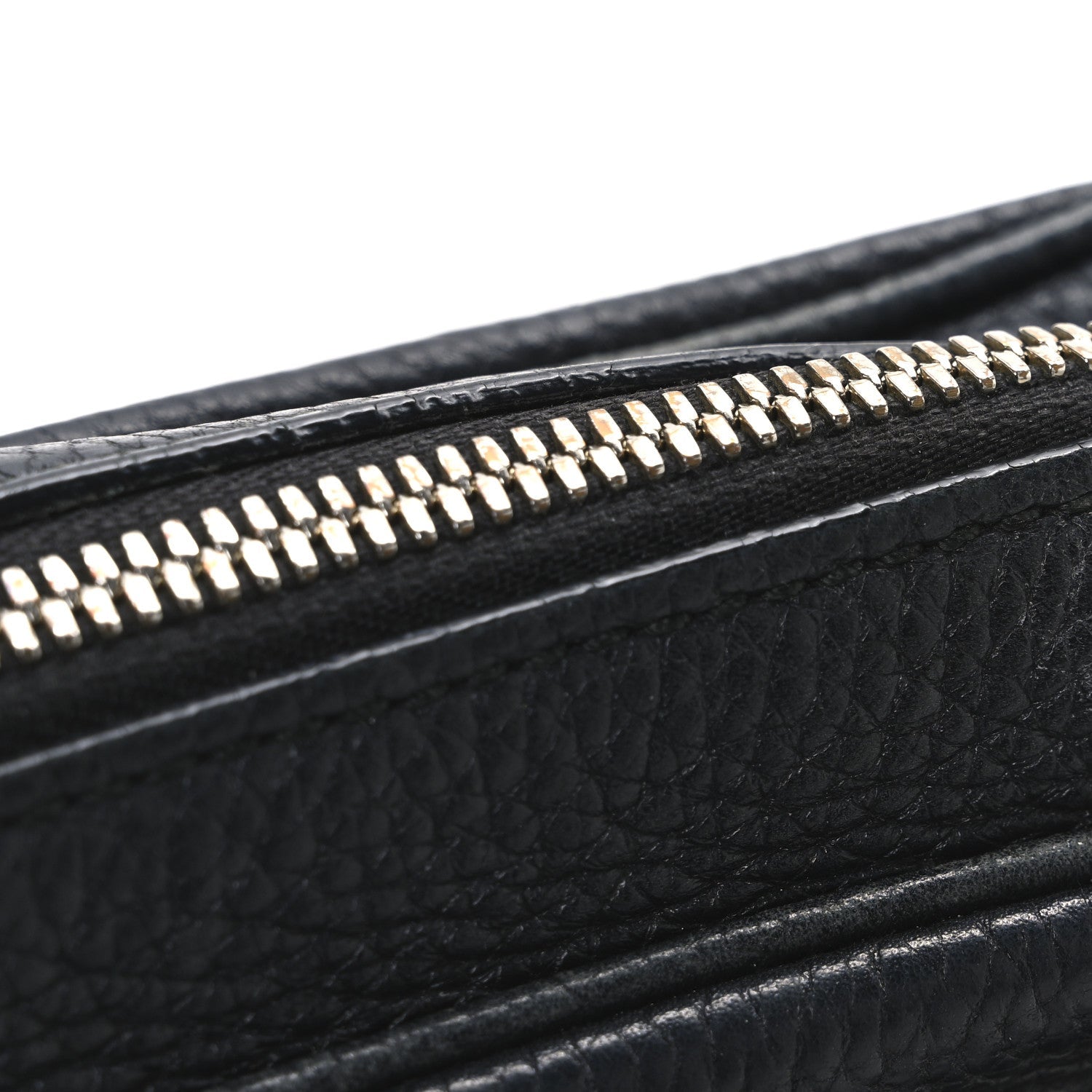Pebbled Calfskin Small Soho Disco Bag Black