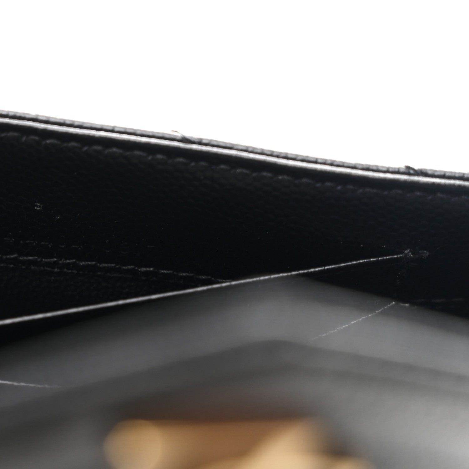 Grain De Poudre Matelasse Chevron Small Monogram Envelope Wallet Black