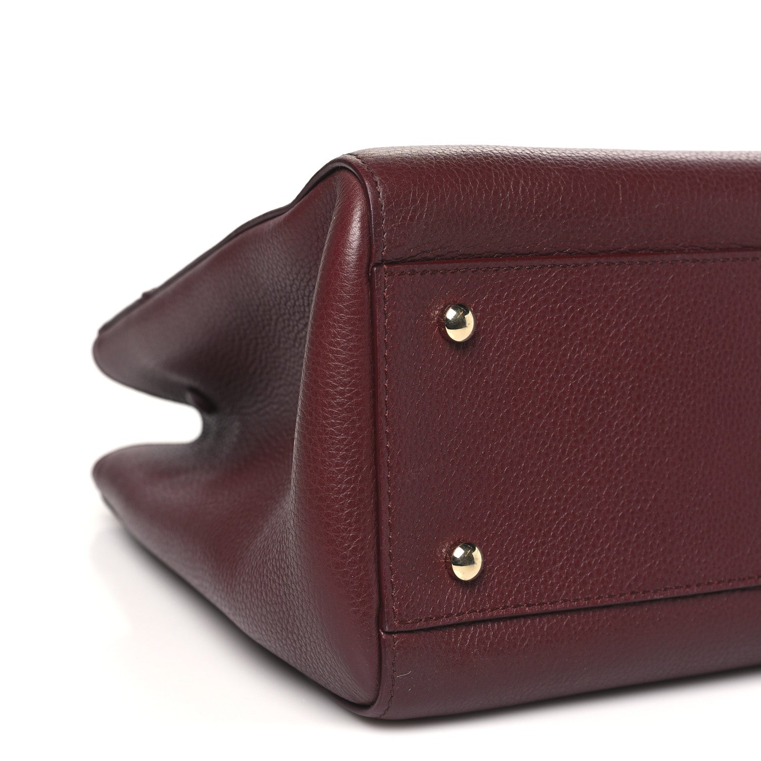 Grained Calfskin Small Neo Executive Shopper Tote  Burgundy