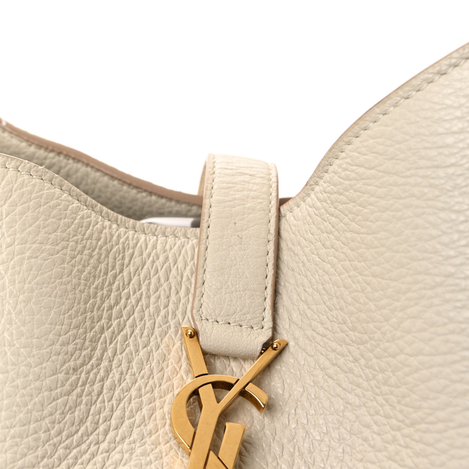 Grained Deerskin Bea Tote Blanc Vintage
