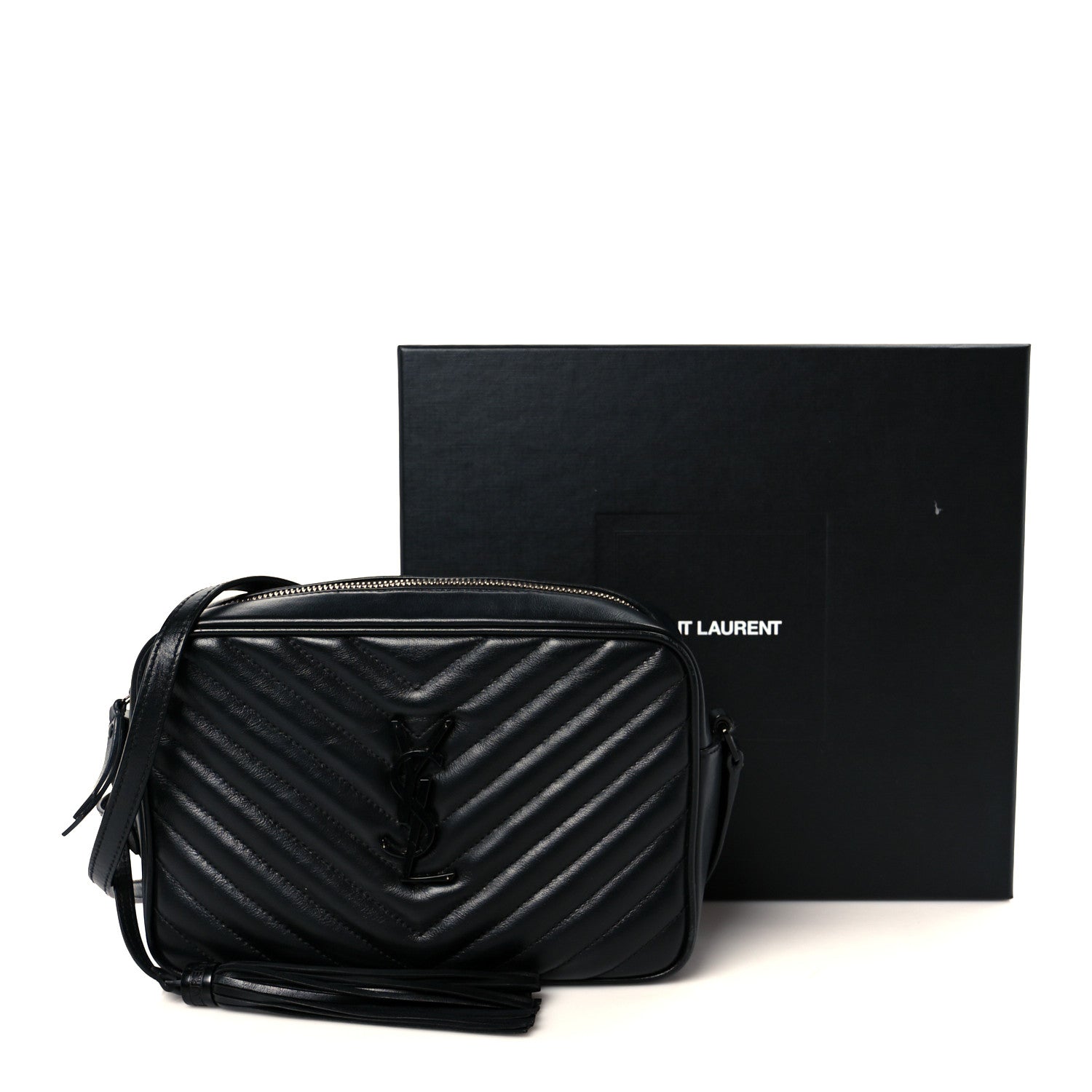 Calfskin Matelasse Monogram Monochrome Lou Camera Bag Black