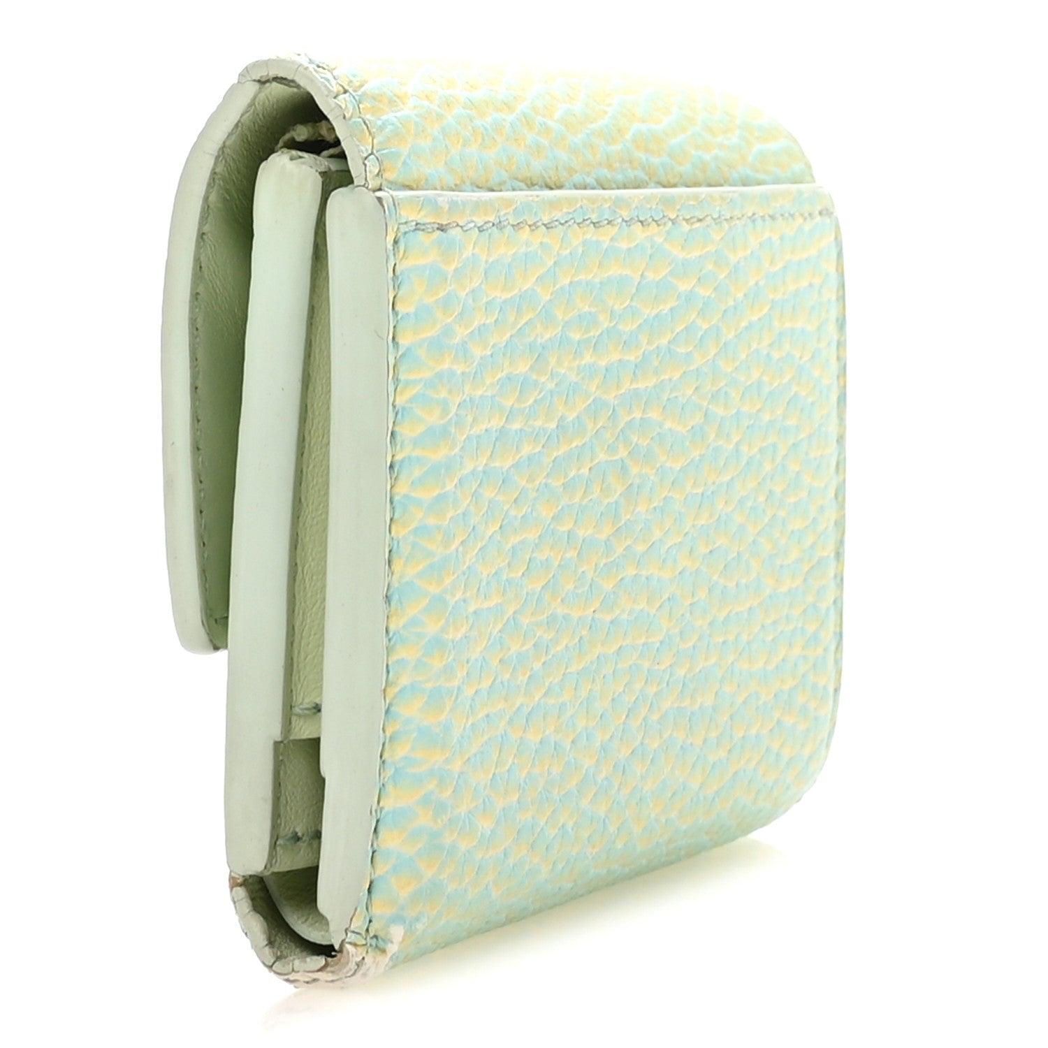Taurillon Summer Stardust Capucines XS Wallet Vert D'Eau