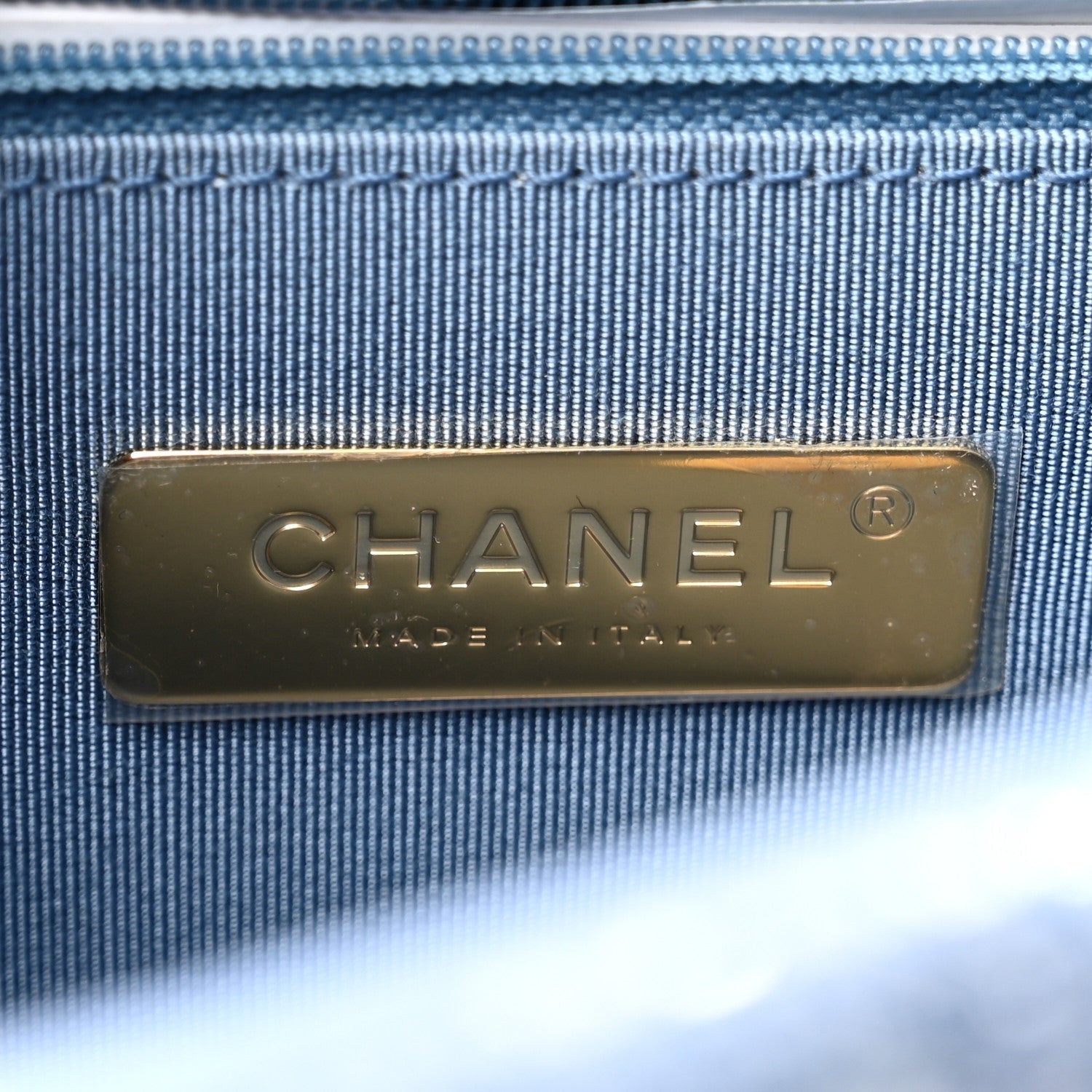 Sequin Quilted Medium Chanel 19 Flap Light Blue