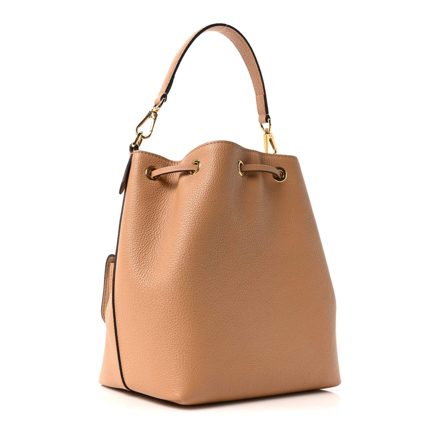 Calfskin Lockme Bucket MM Arizona Beige